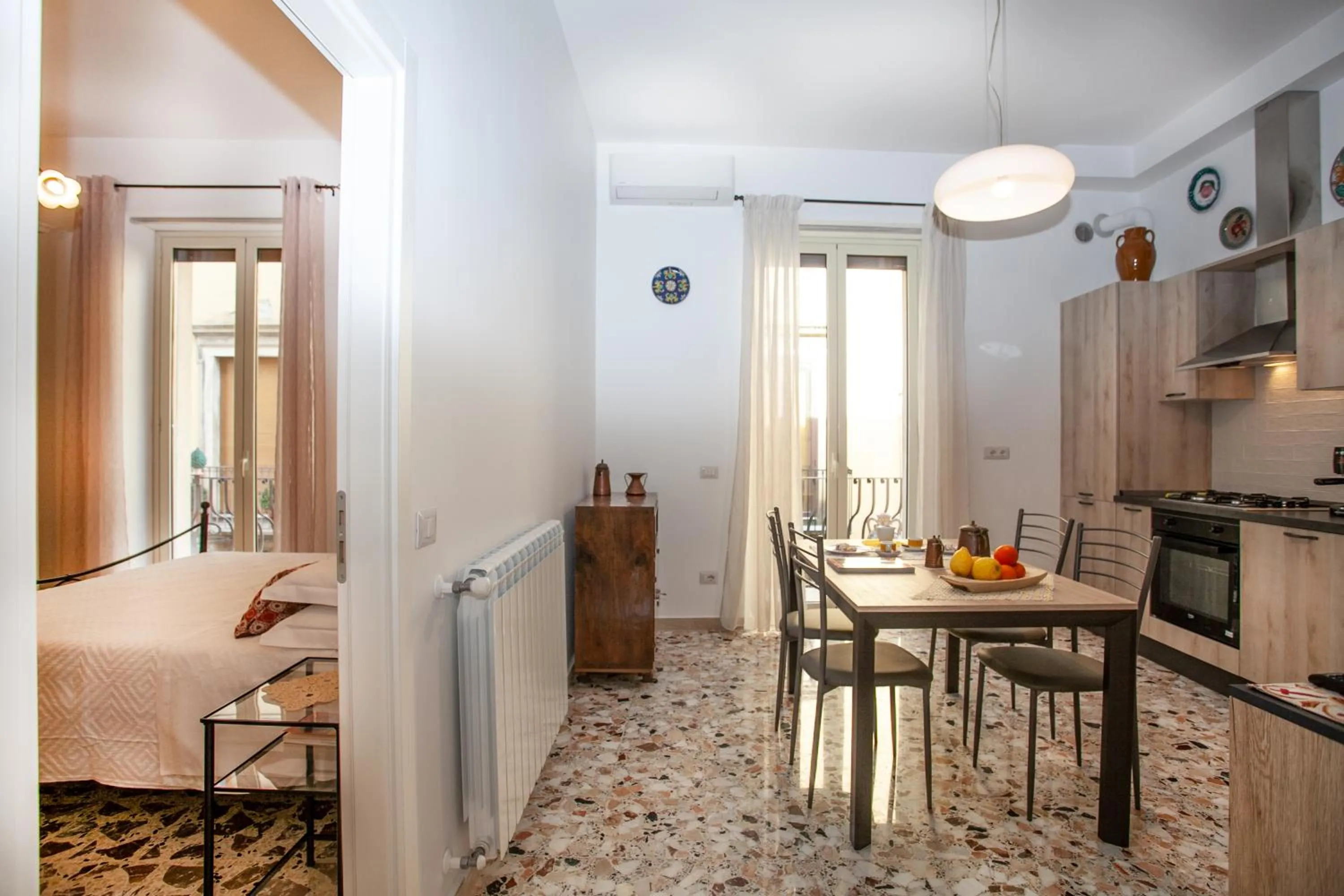 Kitchen or kitchenette, Bed in Casa Rosa