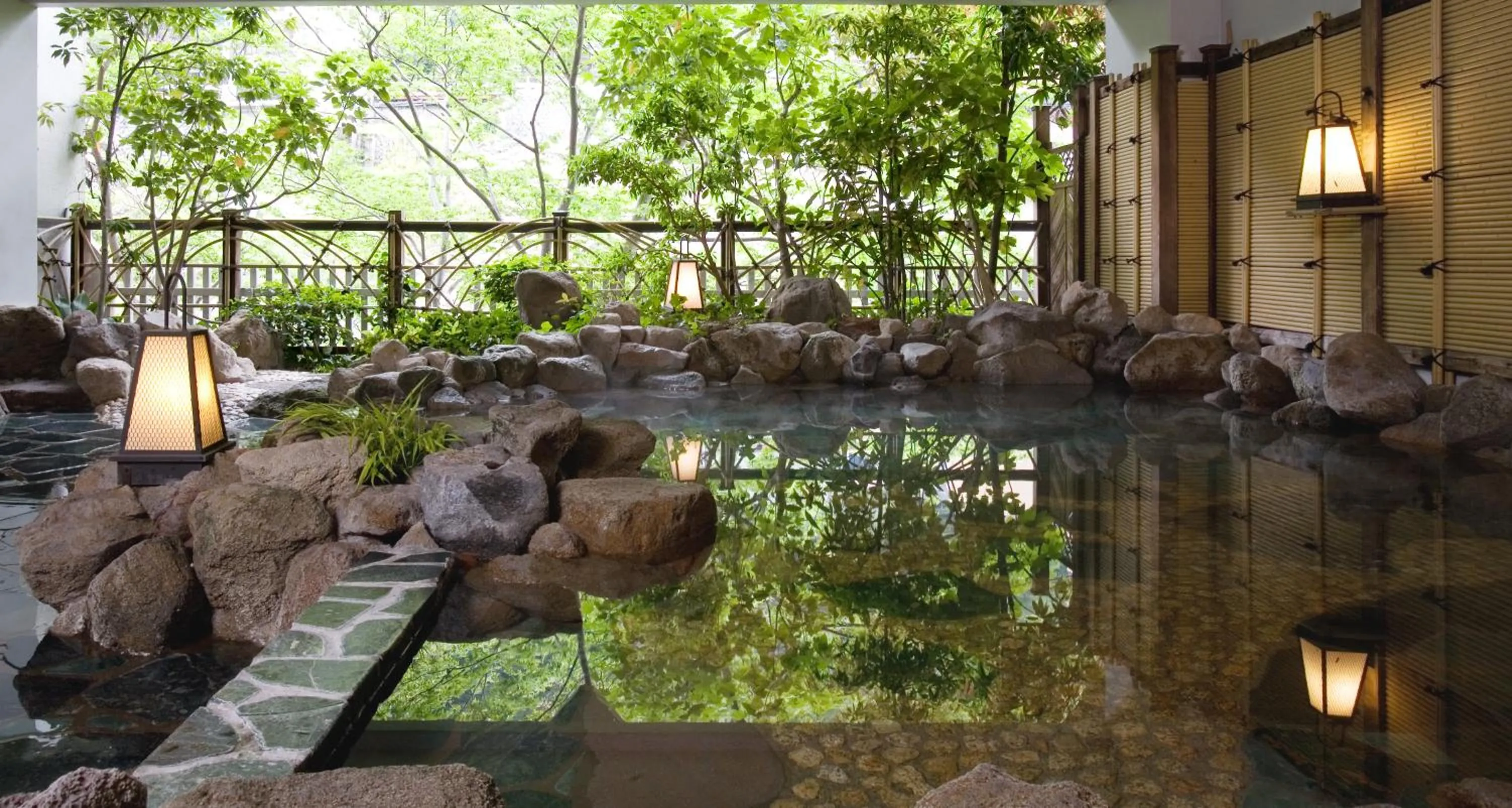 Hot Spring Bath in Kinugawa Onsen Hotel