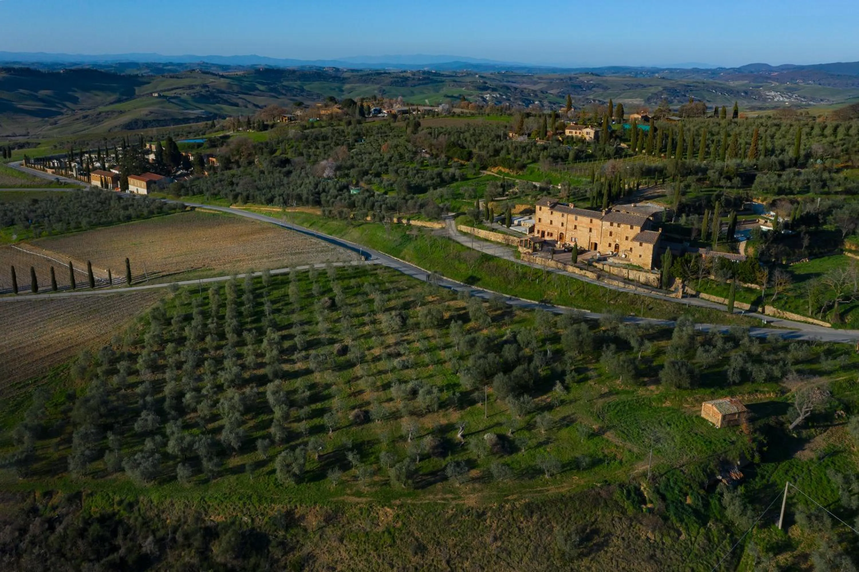 Bird's eye view in Il Miraggio in Val d'Orcia Relais & Spa