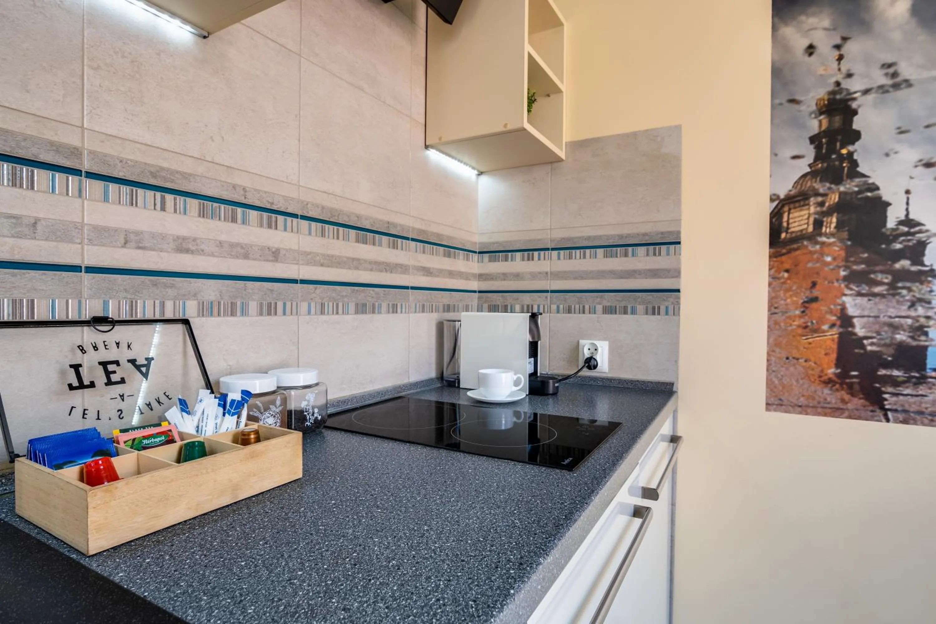 Kitchen or kitchenette in Apartamenty Prestige Browar Lubicz Stare Miasto