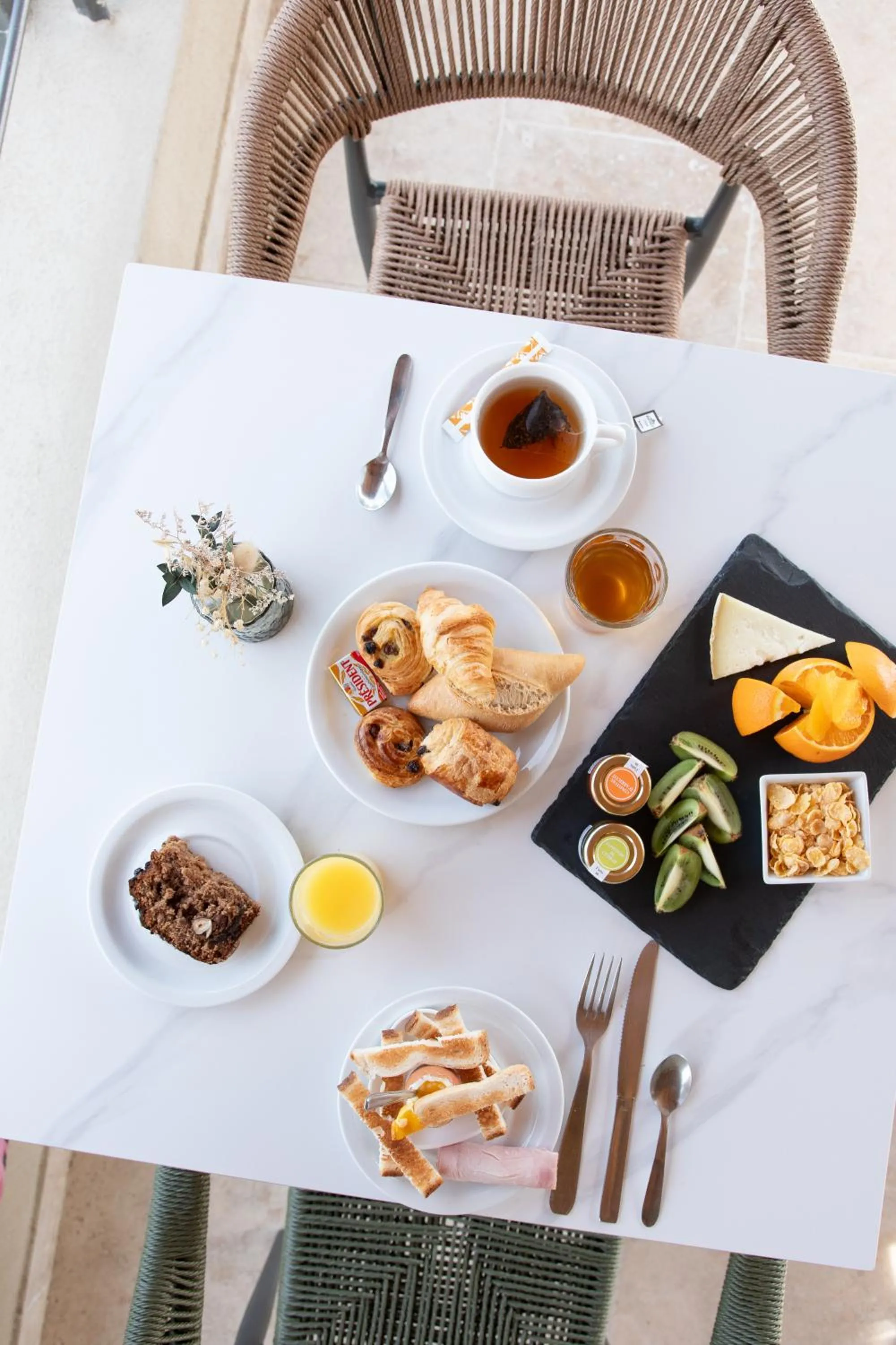 Continental breakfast in Hôtel - Restaurant U Santu Petru