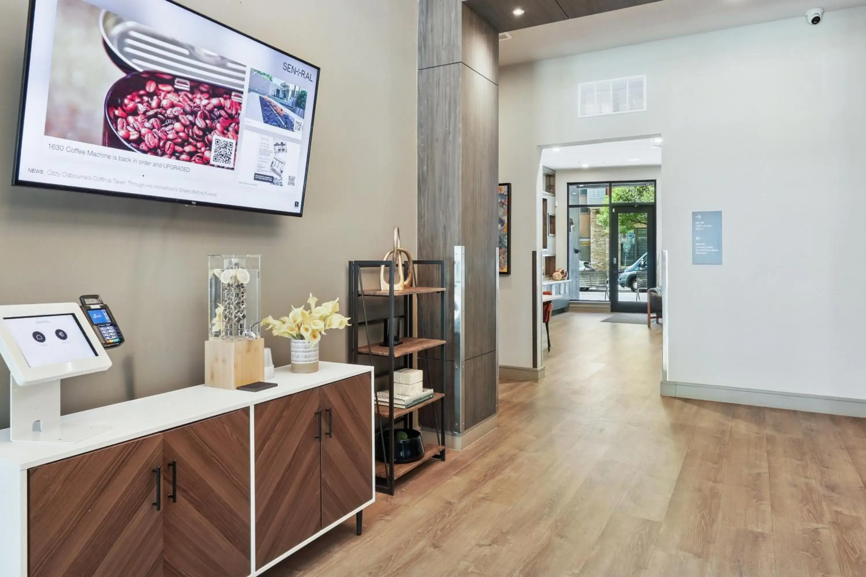 Lobby or reception in Sentral East Austin at 1630 E Sixth Lobby or reception in Sentral East Austin at 1630 E Sixth