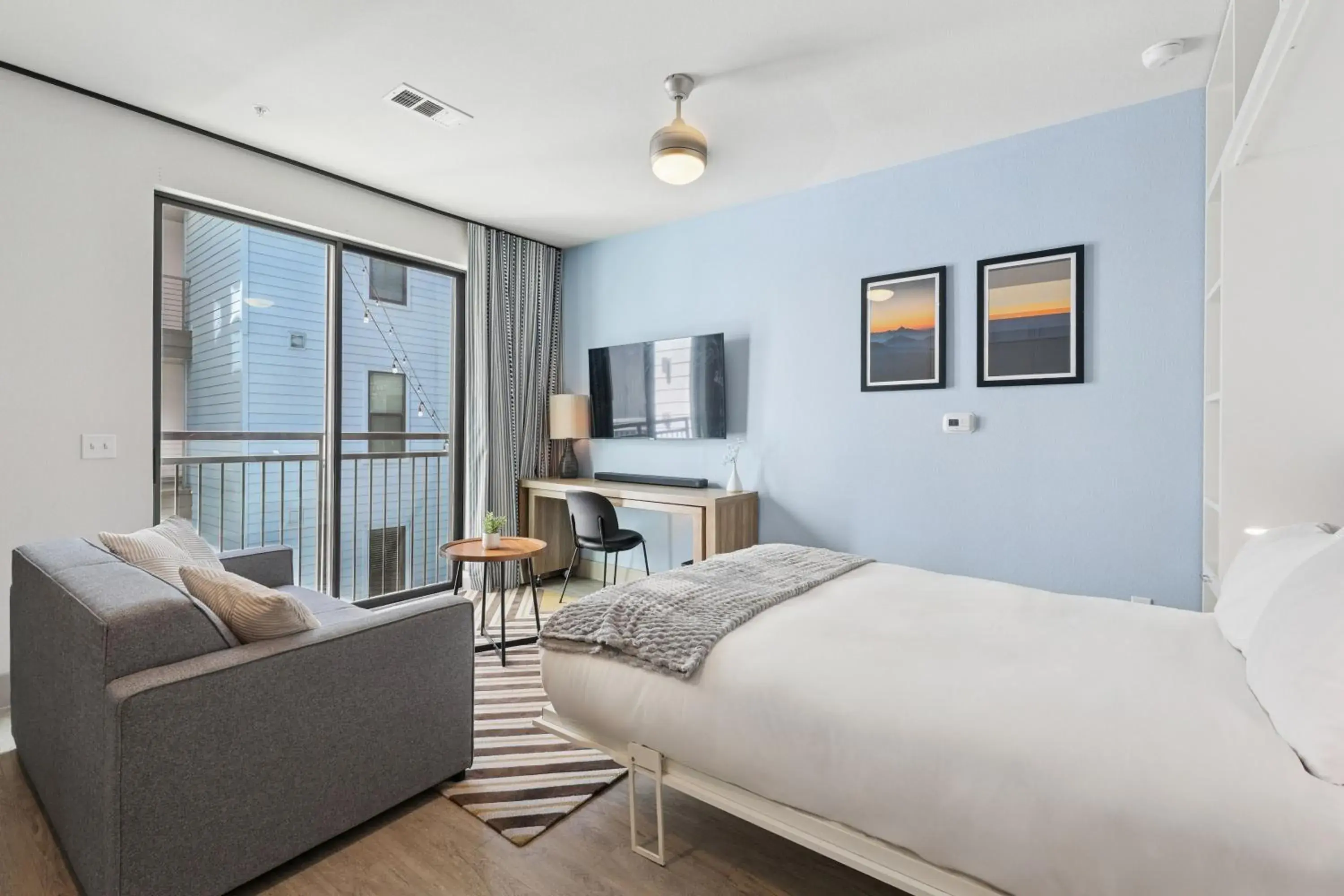 Living room, Bed in Sentral East Austin at 1630 E Sixth Living room, Bed in Sentral East Austin at 1630 E Sixth