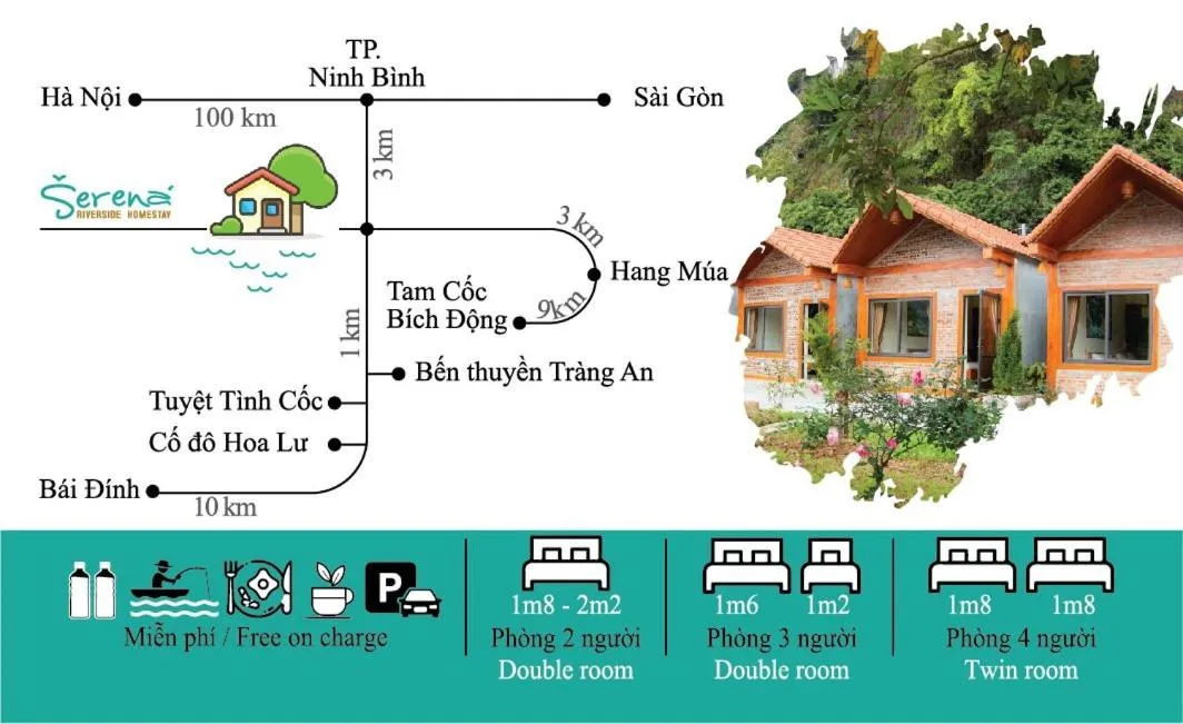 Serena riverside homestay - Tràng An