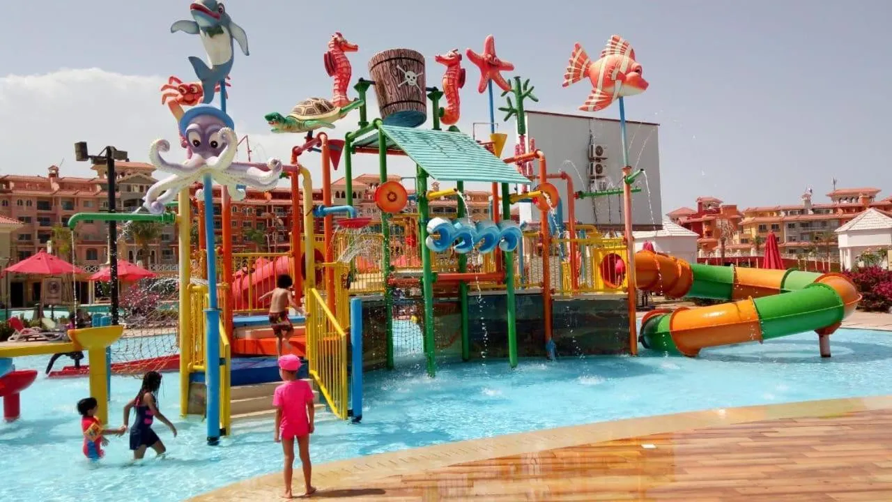 Children play ground in porto sharm 2 bed room and private garden-pool view