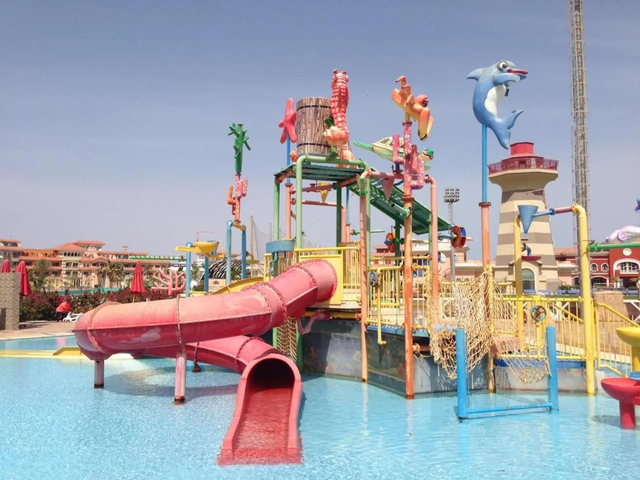 Children play ground in porto sharm 2 bed room and private garden-pool view