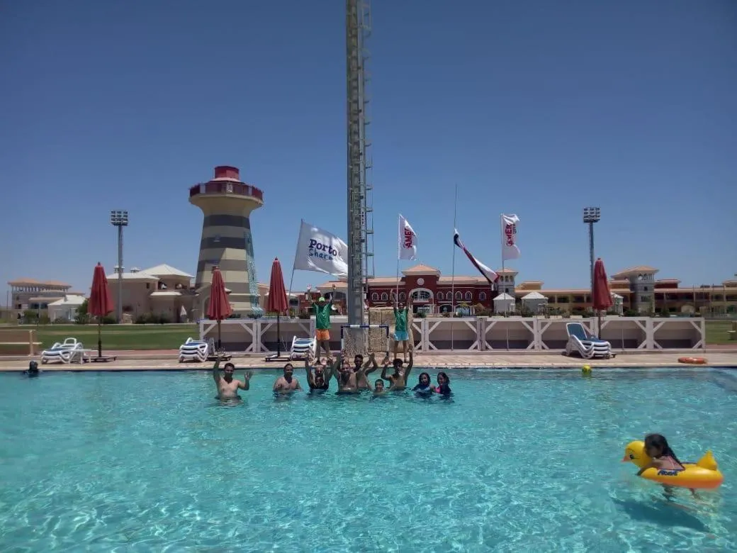 Swimming pool in porto sharm 2 bed room and private garden-pool view