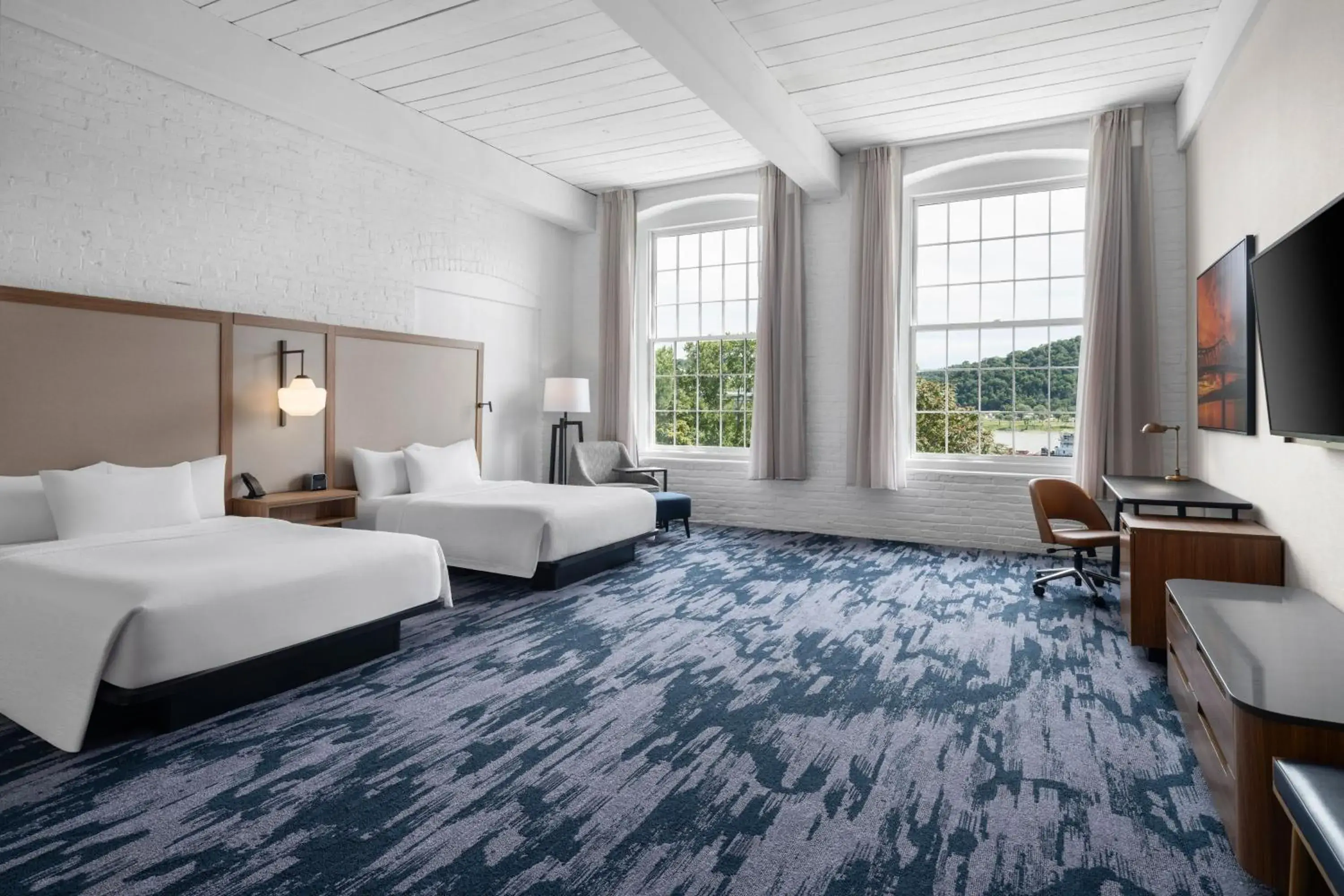 Guest room with 2 Queen, River view in Fairfield Inn & Suites Madison Historic Eagle Cotton Mill Guest room with 2 Queen, River view in Fairfield Inn & Suites Madison Historic Eagle Cotton Mill