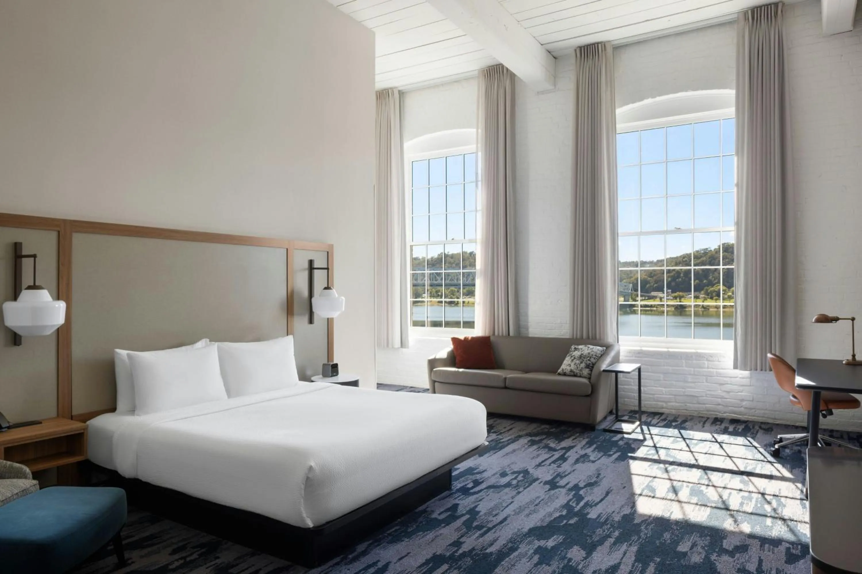 Bedroom, Bed in Fairfield Inn & Suites Madison Historic Eagle Cotton Mill