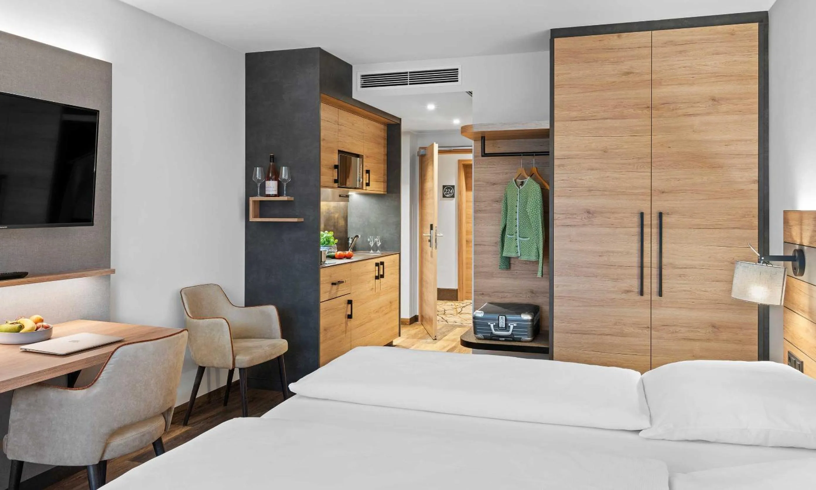 Bed in Hotel Seeblick