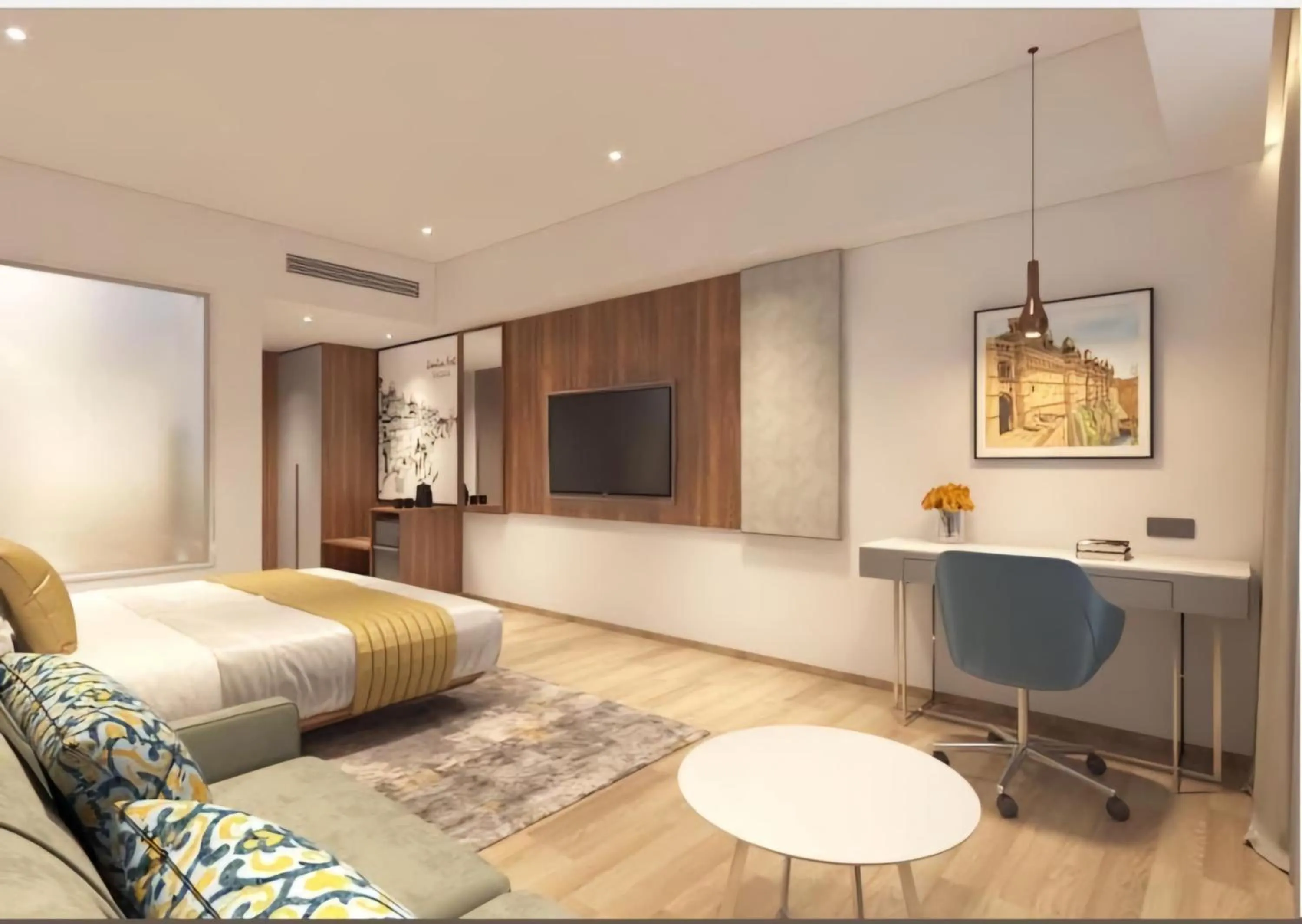 Bed in The Central Park Hotel