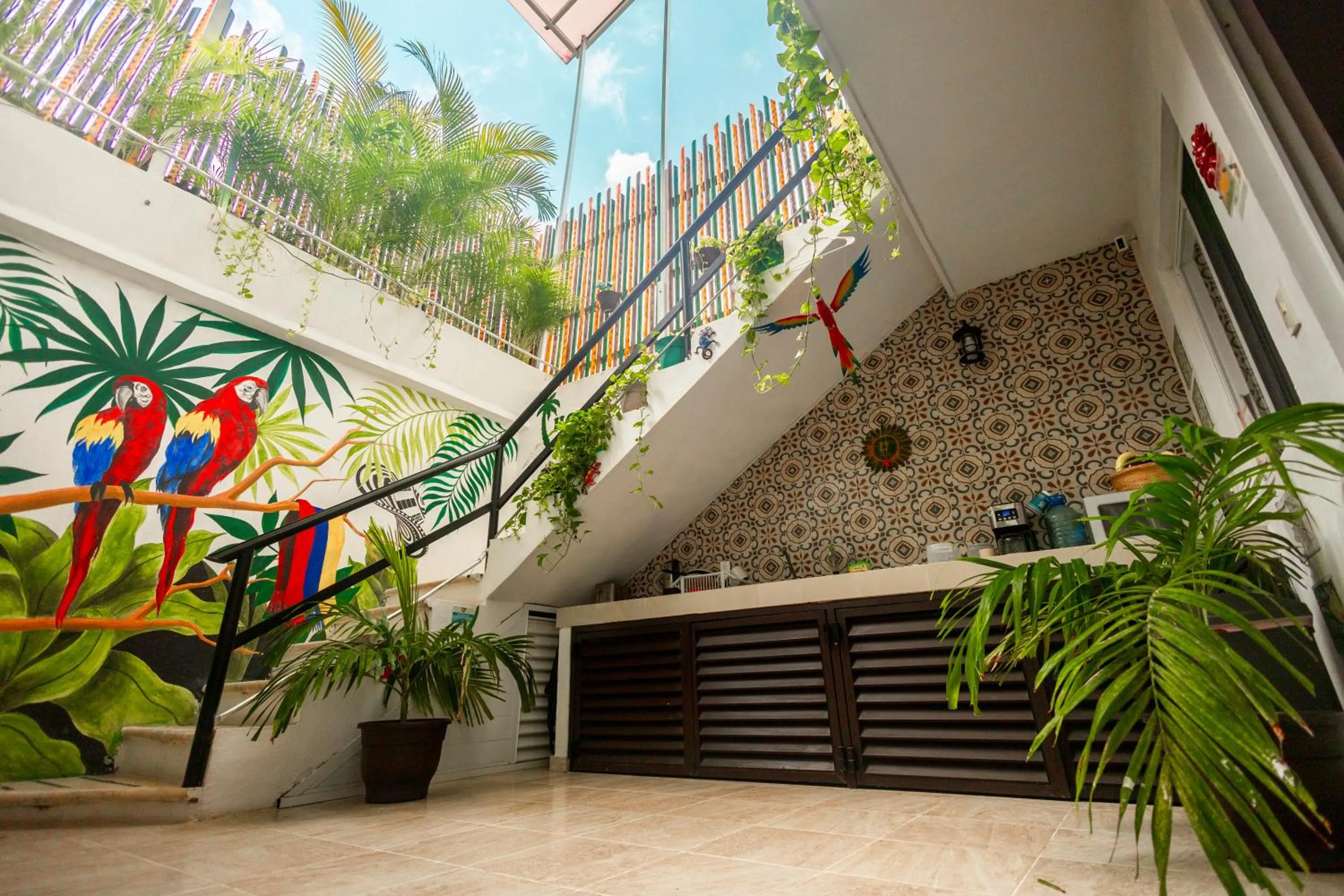 Communal kitchen in Puerto Morelos Hotel Las Palmas - Near the beach