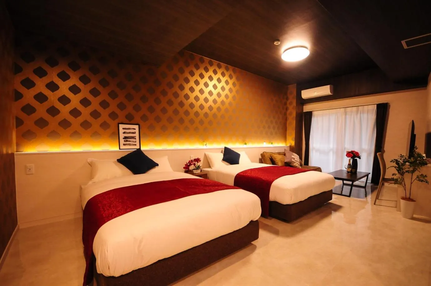 Bed in Hotel Japanesque Fukuoka