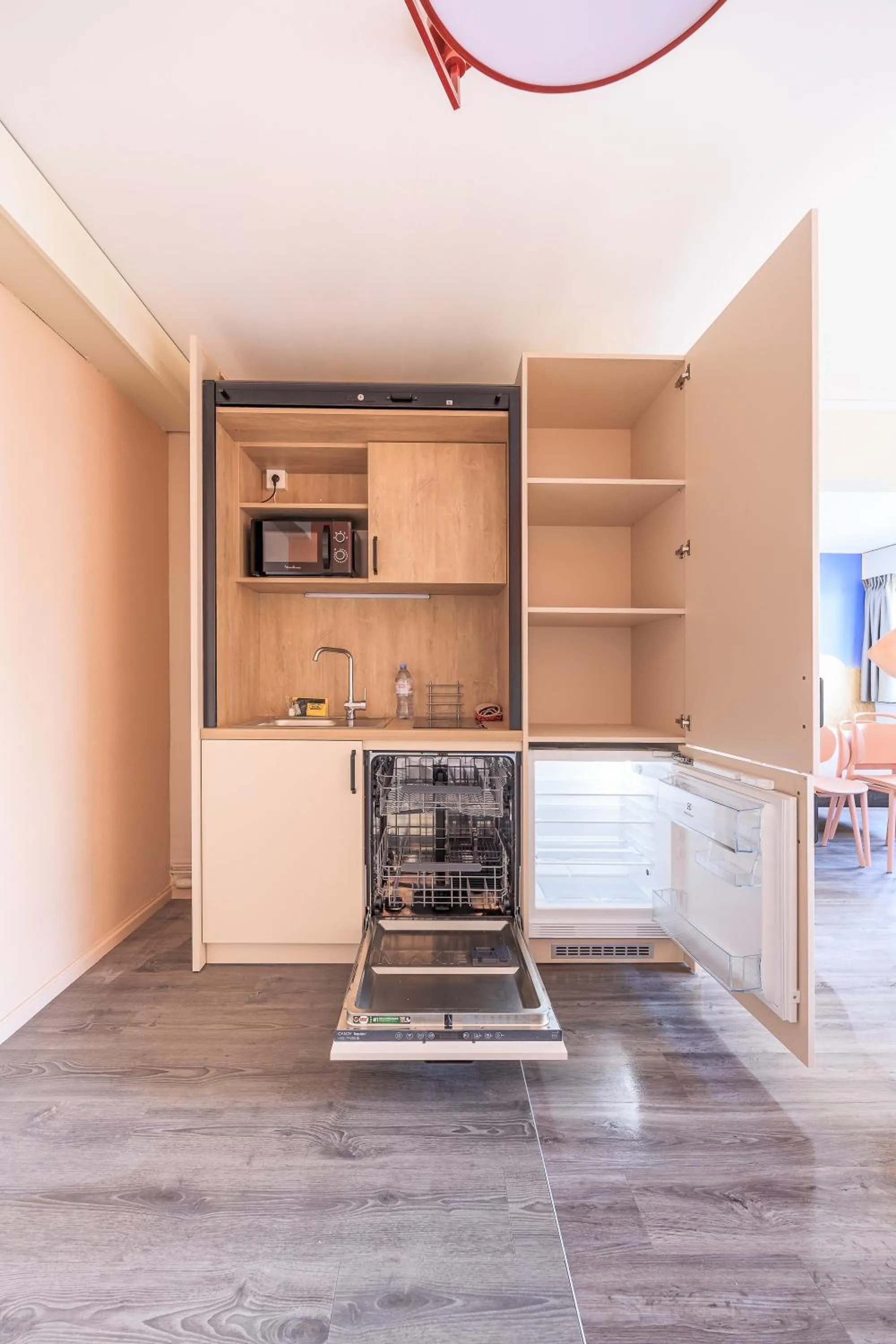 Kitchen or kitchenette in Côté Lac Hostel Evian