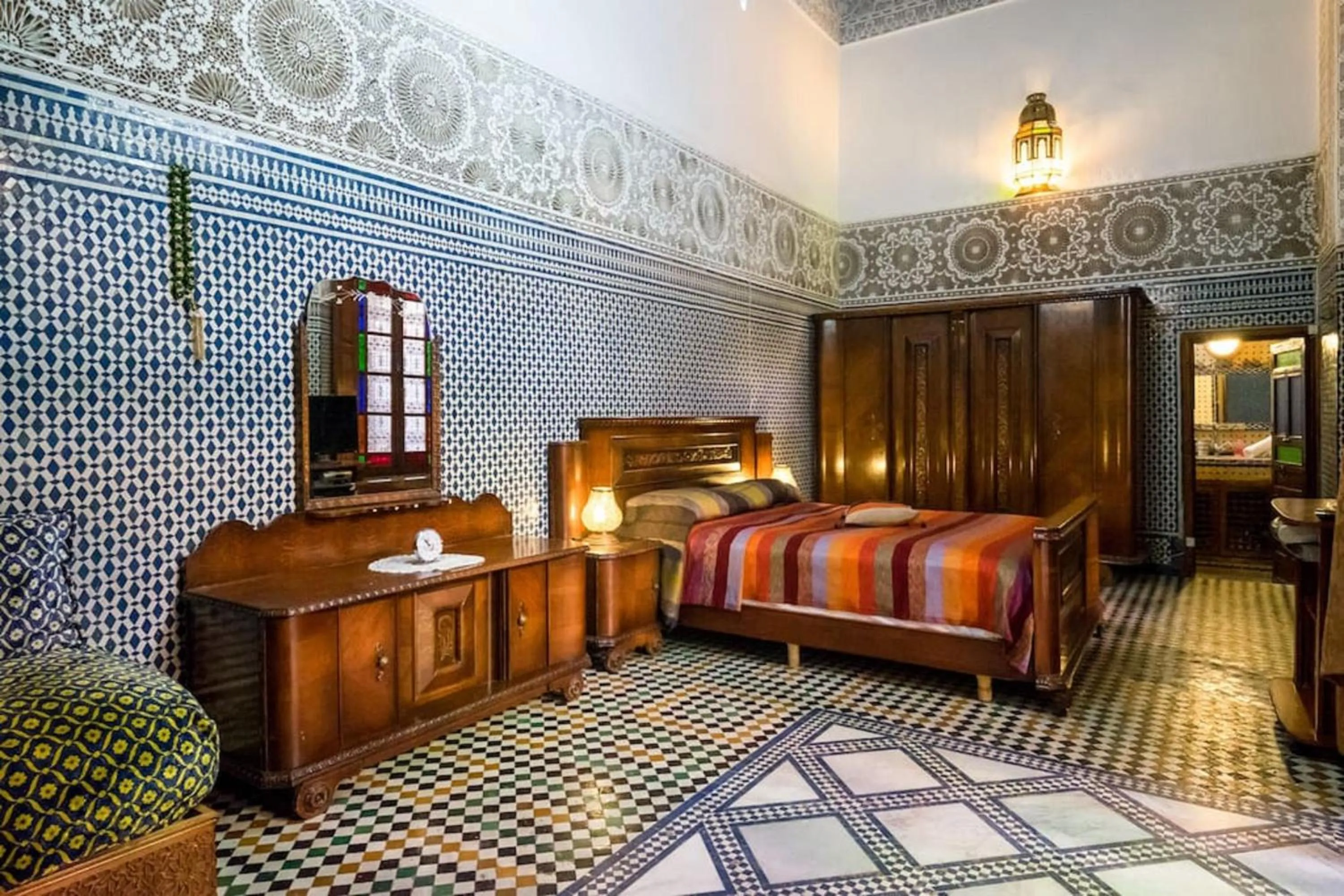 Bed in Riad Les Chrifis Navette Aéroport 24 sur 24