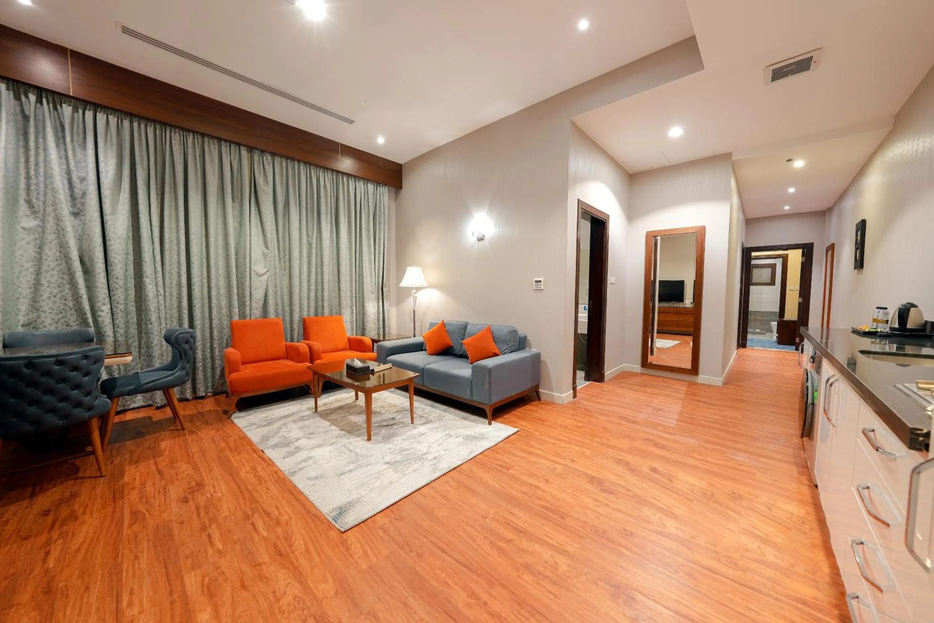 Kitchen or kitchenette in Celine Home Serviced Apartment Al Malqa