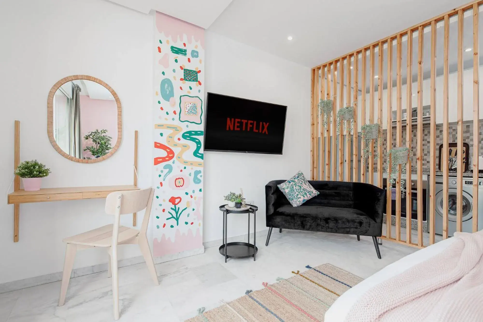 Seating area, Bed in Stayhere Rabat - Agdal 1 - Comfort Residence Seating area, Bed in Stayhere Rabat - Agdal 1 - Comfort Residence