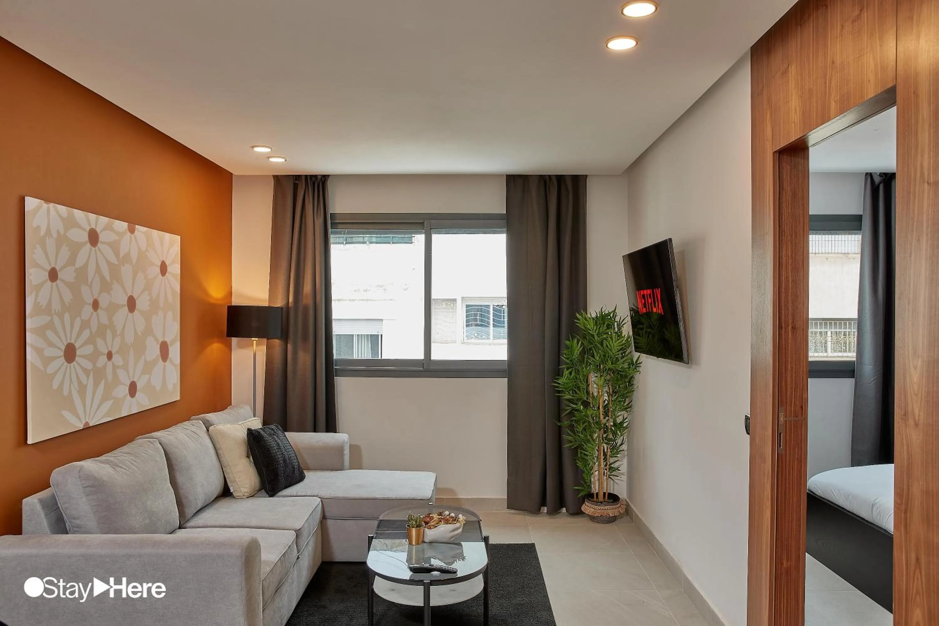 Seating area, Bed in Stayhere Rabat - Agdal 1 - Comfort Residence