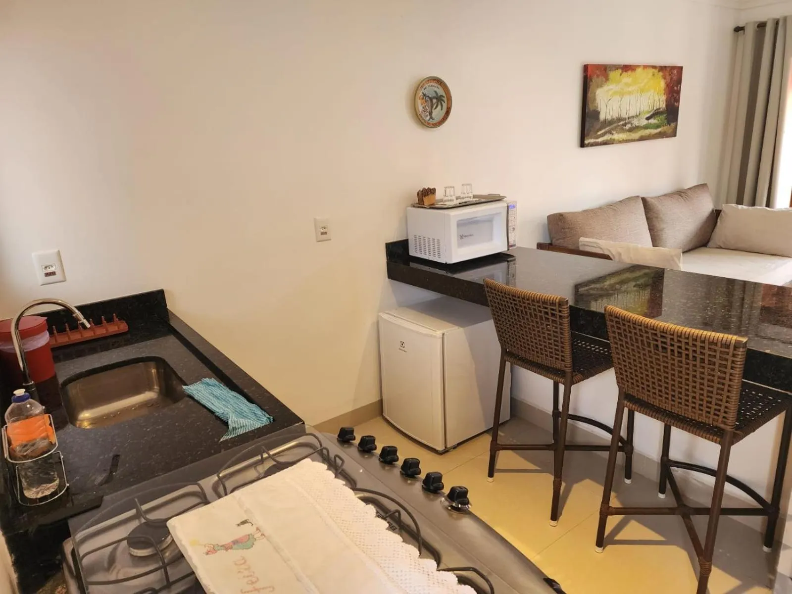 Kitchen or kitchenette in Pousada Camarás