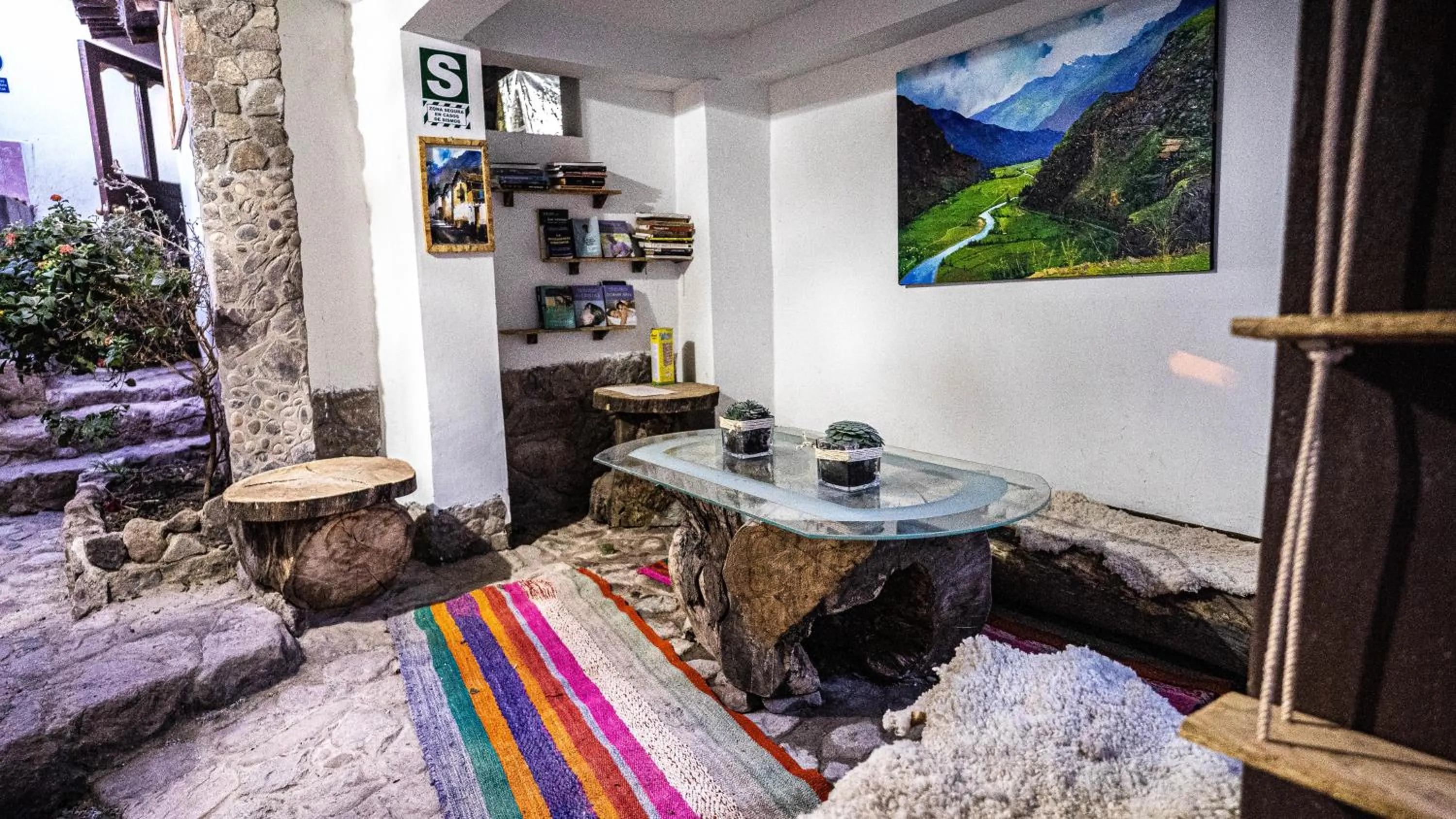 Living room in MAMA GREEN HOSTAL - Eco Andean Experience and Permaculture Farm - Vegetarian Breakfast