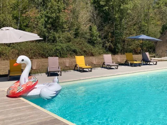 Pool view in Domaine de la Vaudourière