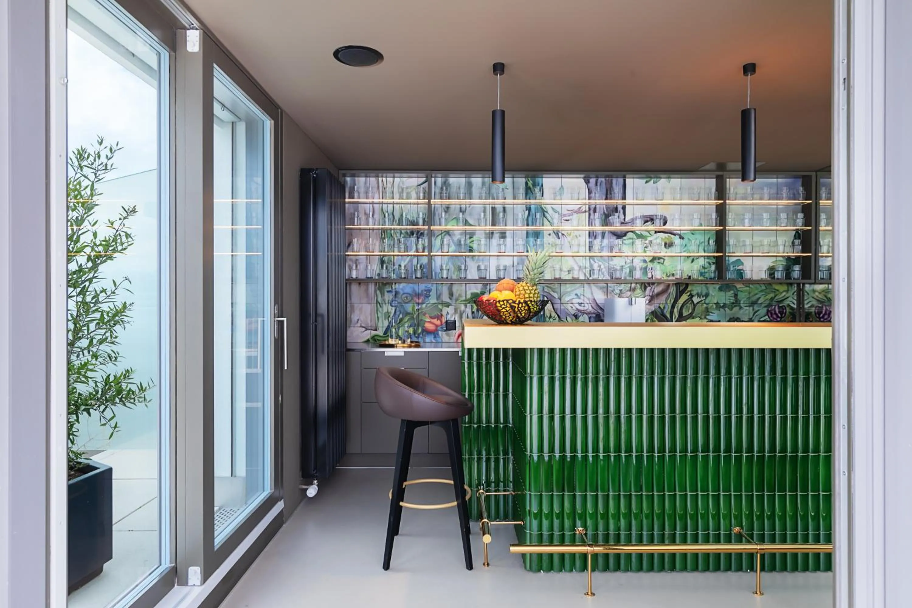 Pool view in VISIONAPARTMENTS Basel - contactless check-in