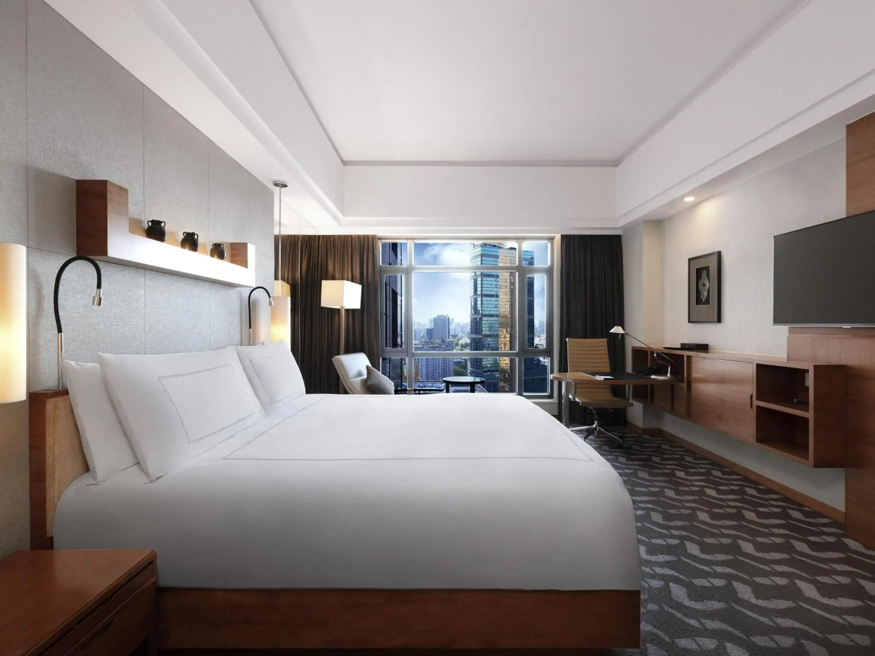 Bedroom, Bed in Swissôtel Grand Shanghai Bedroom, Bed in Swissôtel Grand Shanghai