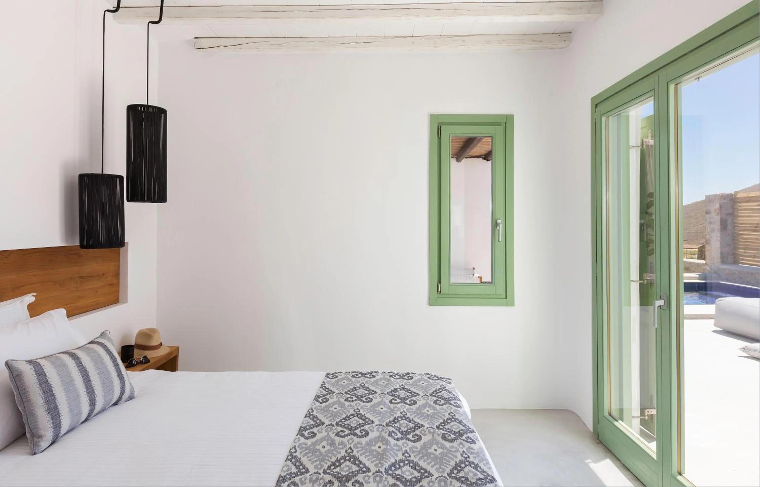 Property building, Bed in Mykonos Panormos Villas