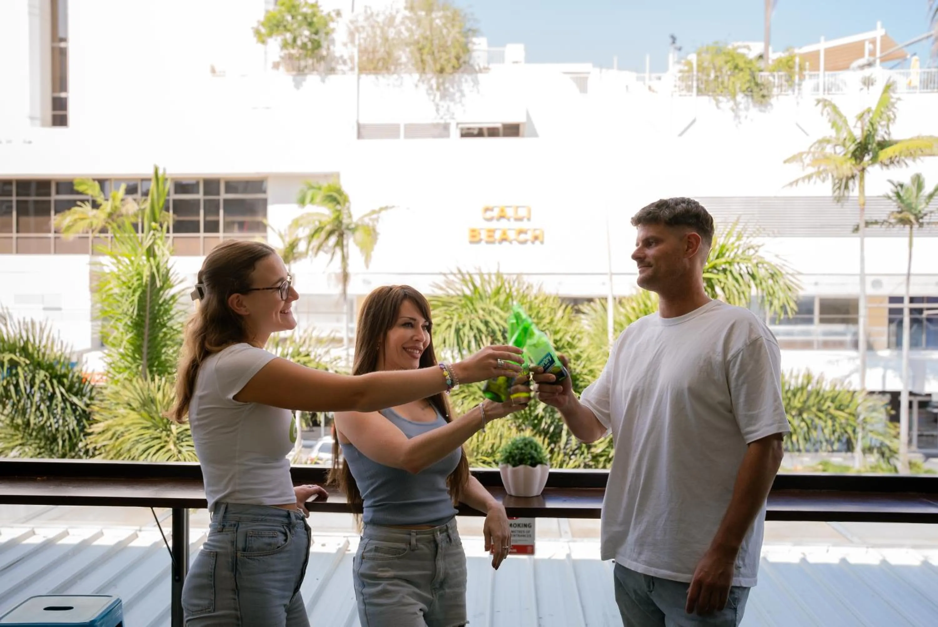 group of guests in Tequila Sunrise Hostel Surfers Paradise