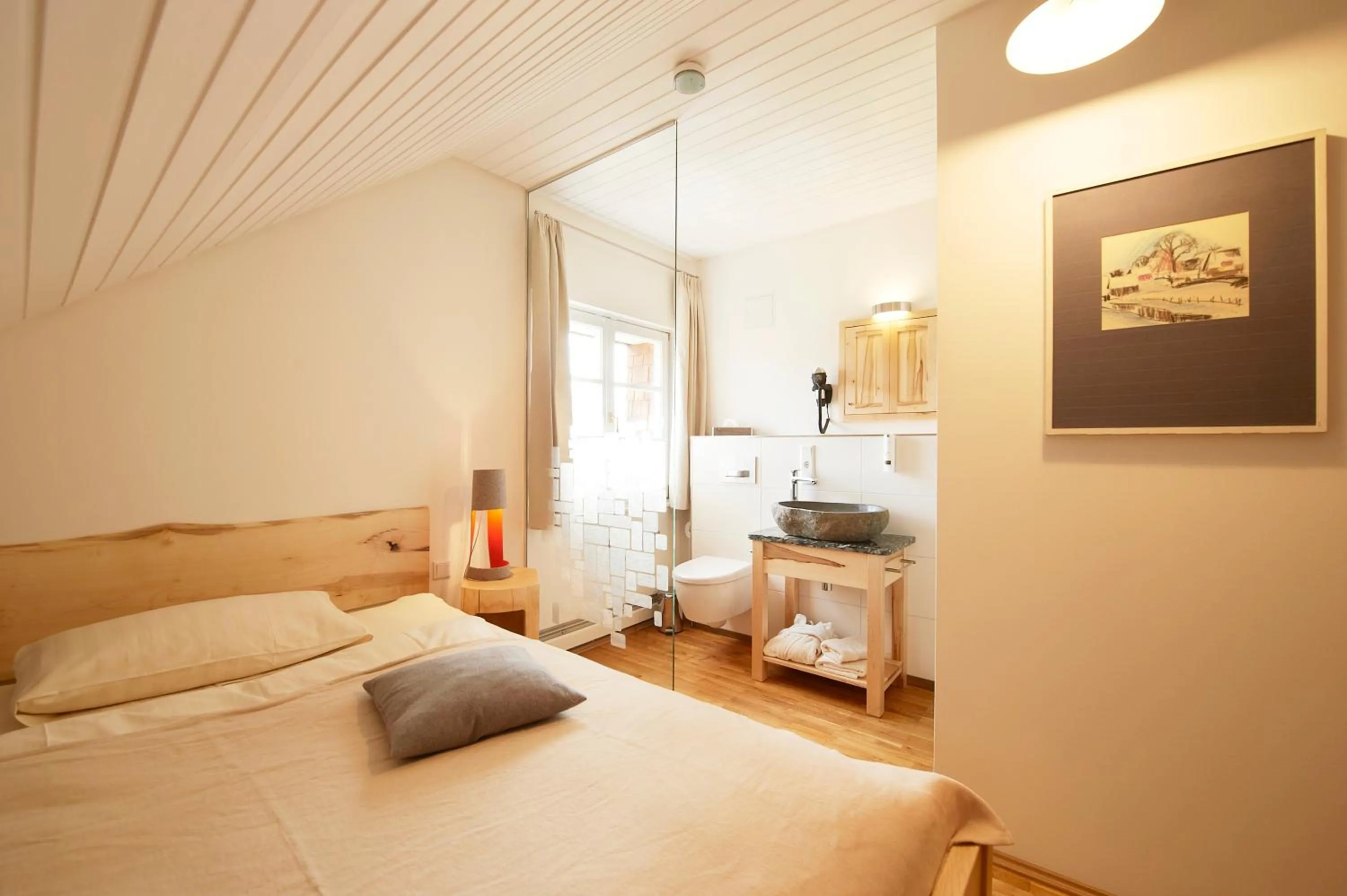 Photo of the whole room, Bed in LindenGut Bio Hotel & Bio Herberge