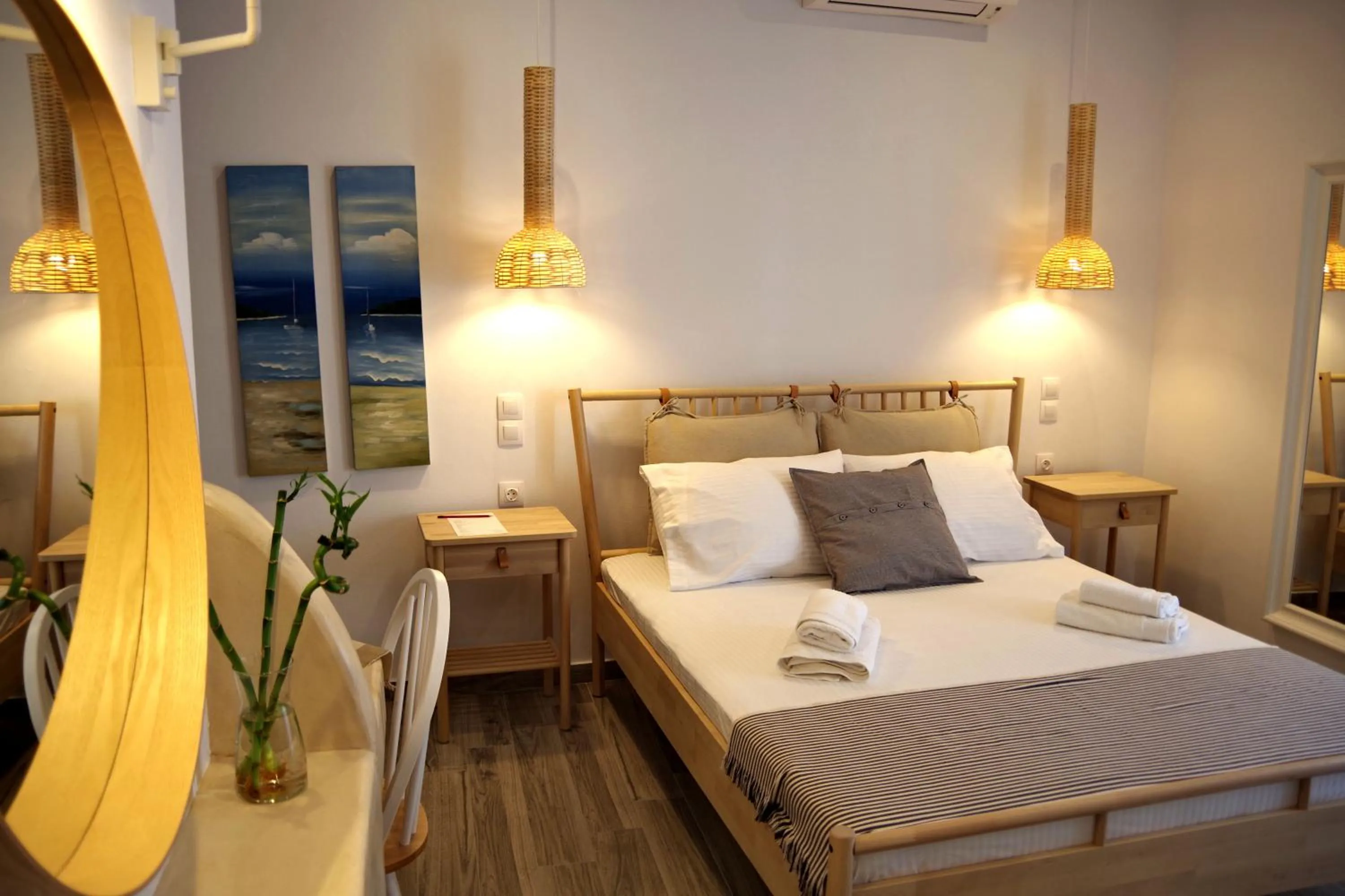 Bed in Xenios Zeus Apartments
