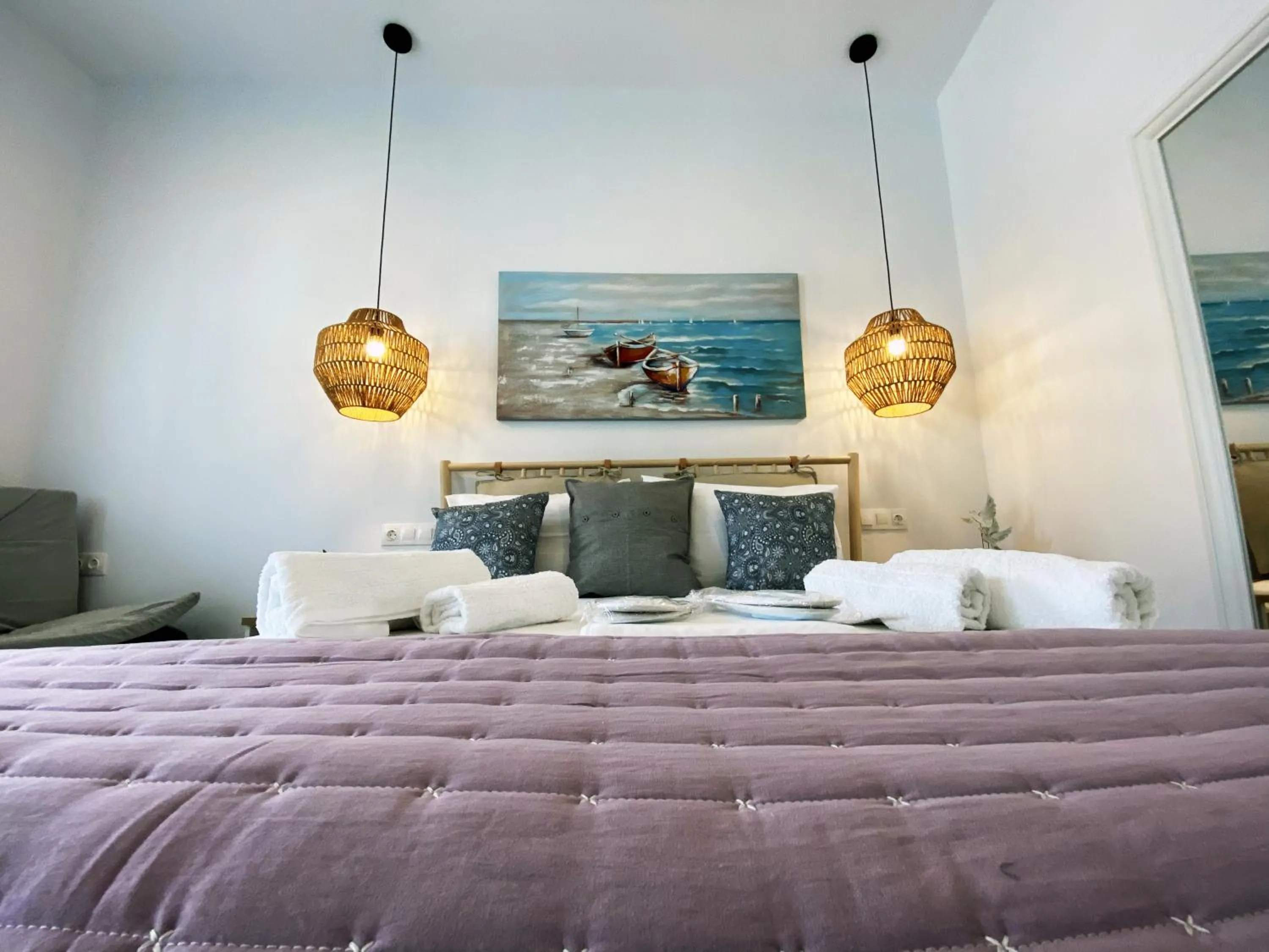 Bed in Xenios Zeus Apartments