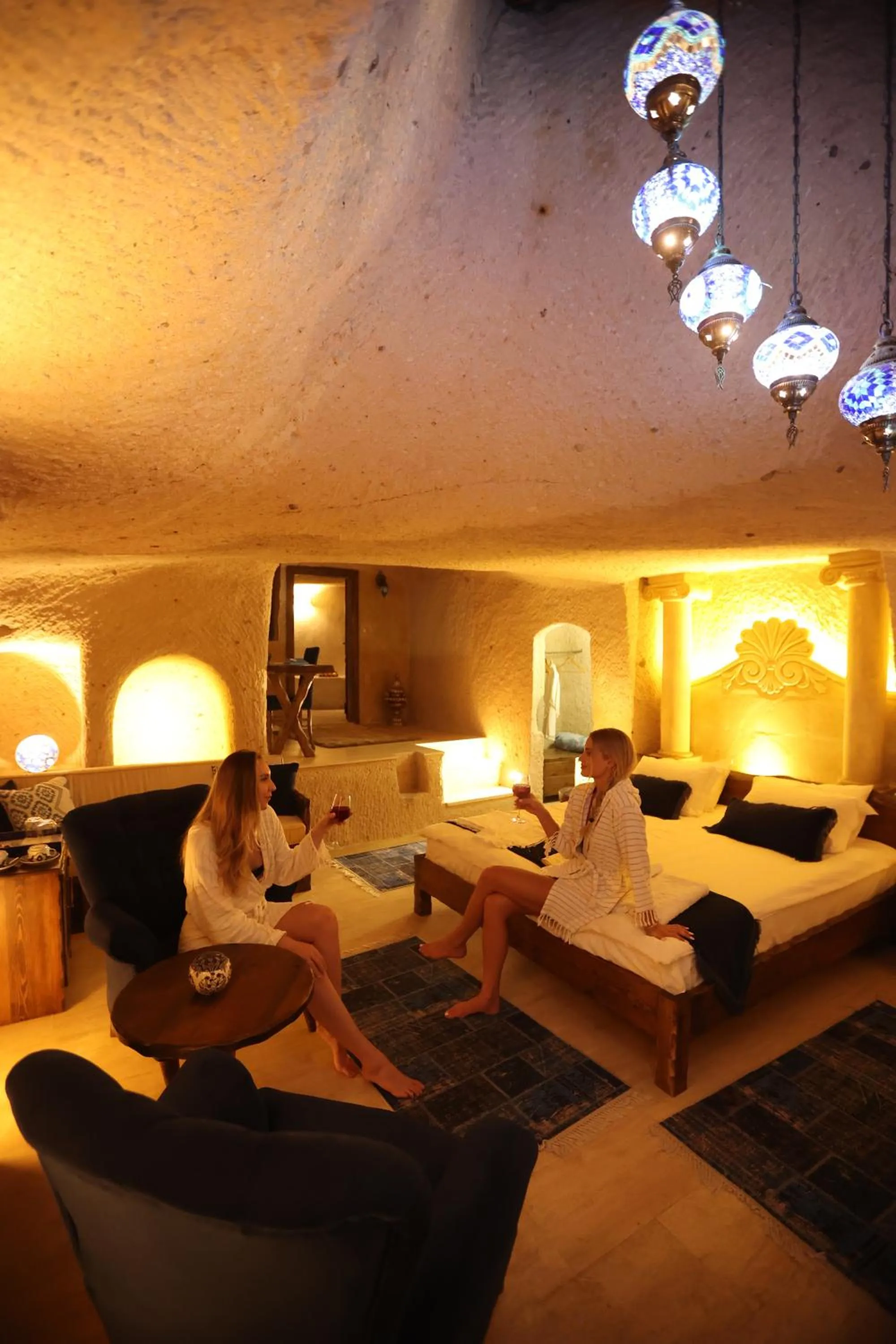 Seating area in Mak's Cave House