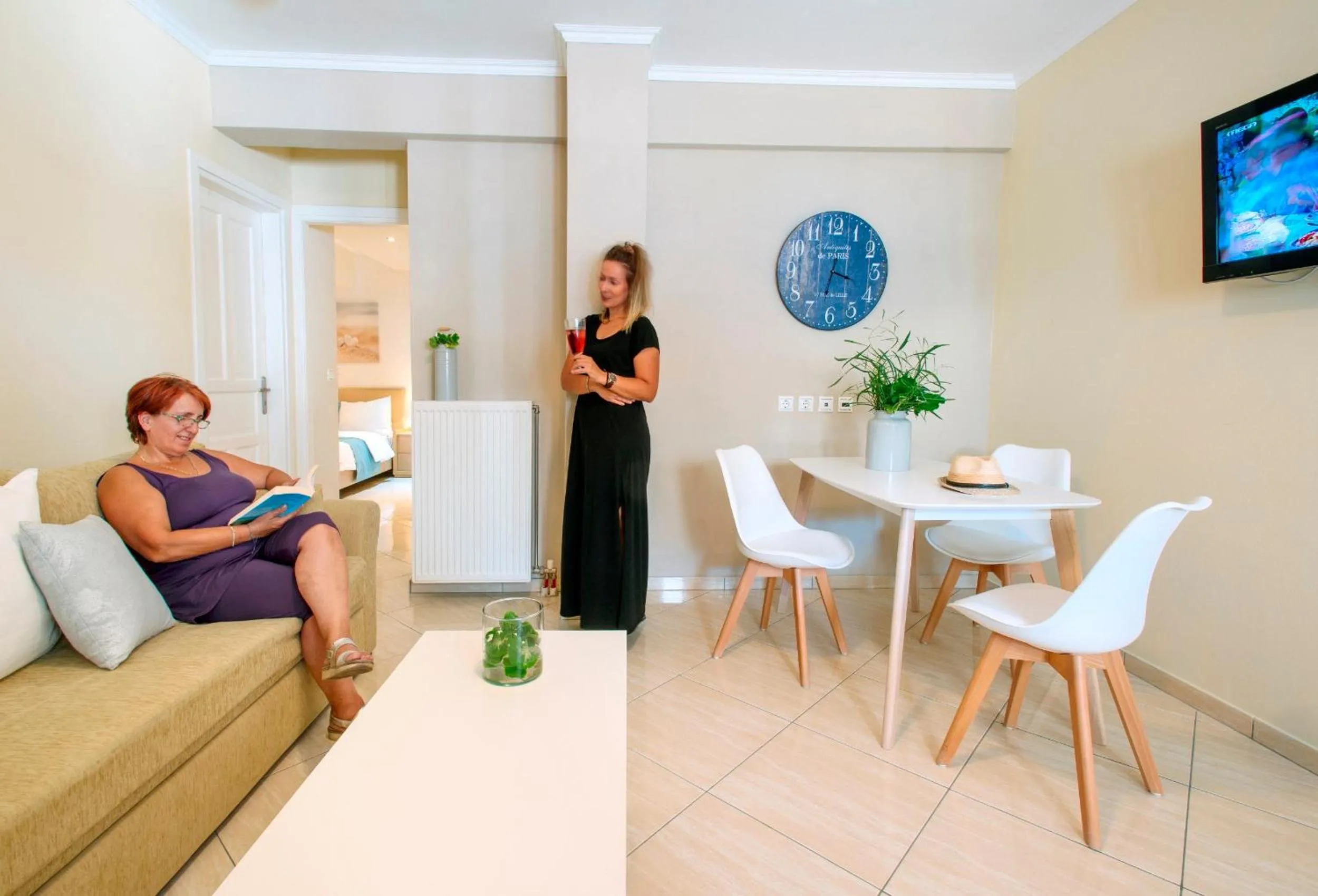 Seating area in Vithos Seaside Aparthotel