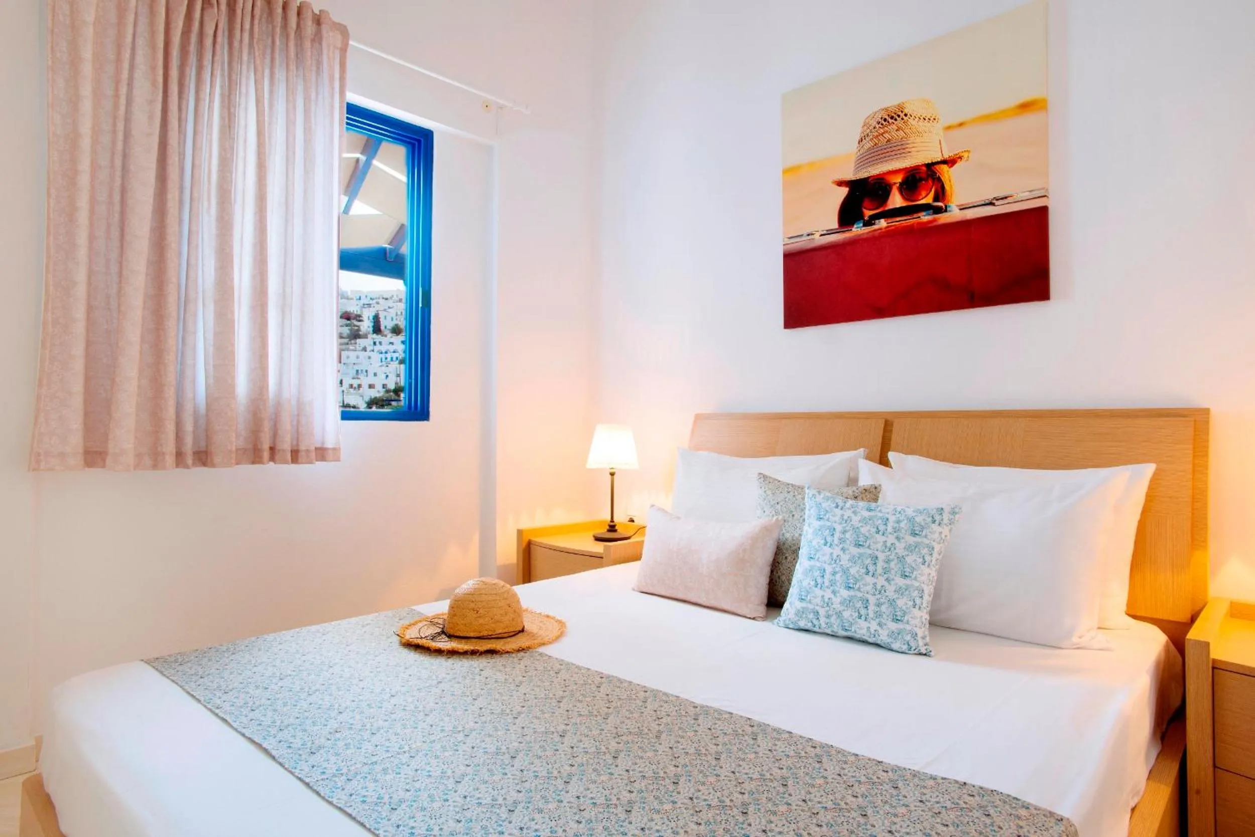 View (from property/room), Bed in Vithos Seaside Aparthotel