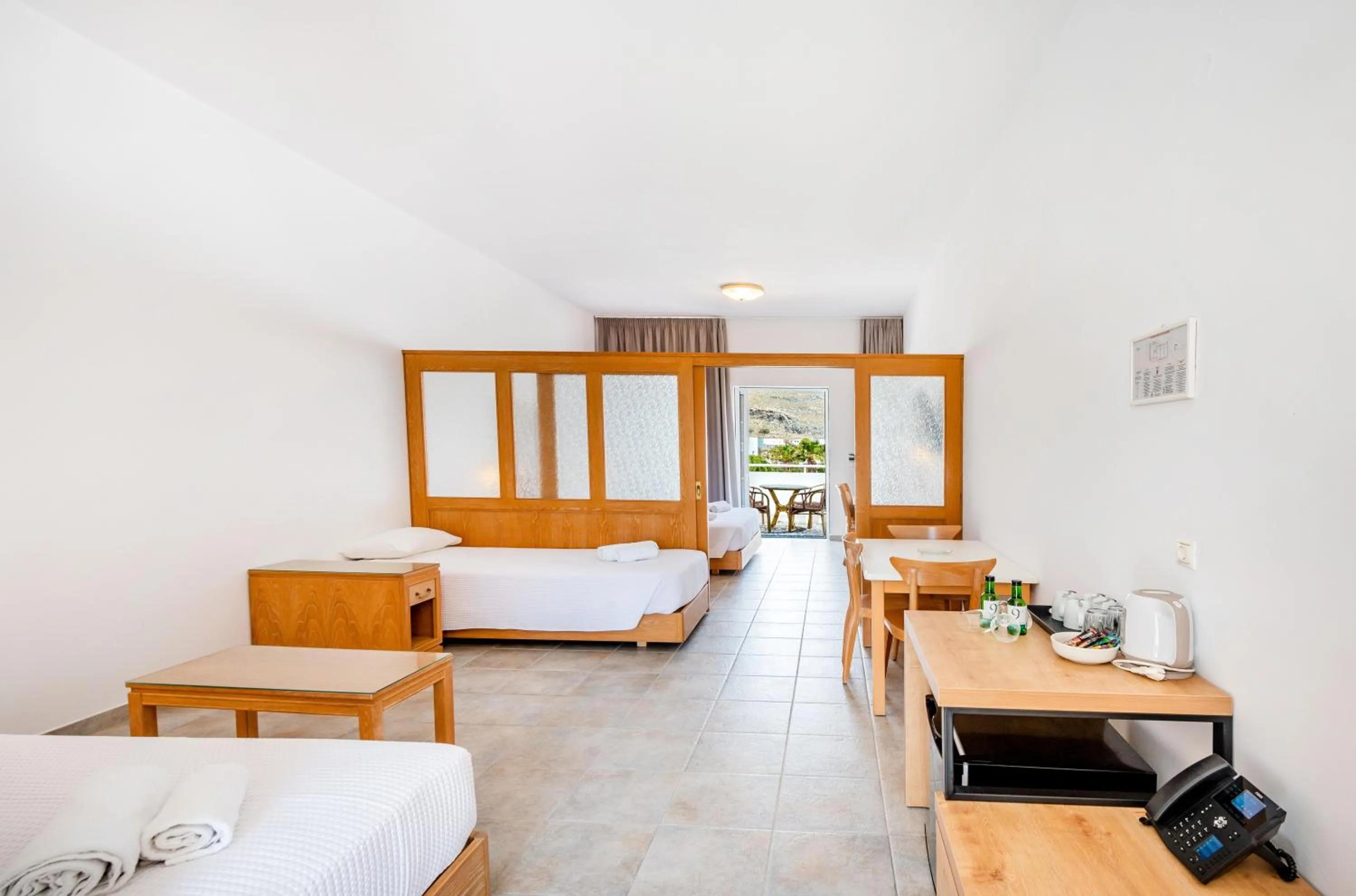 Bed in Lindos View Hotel