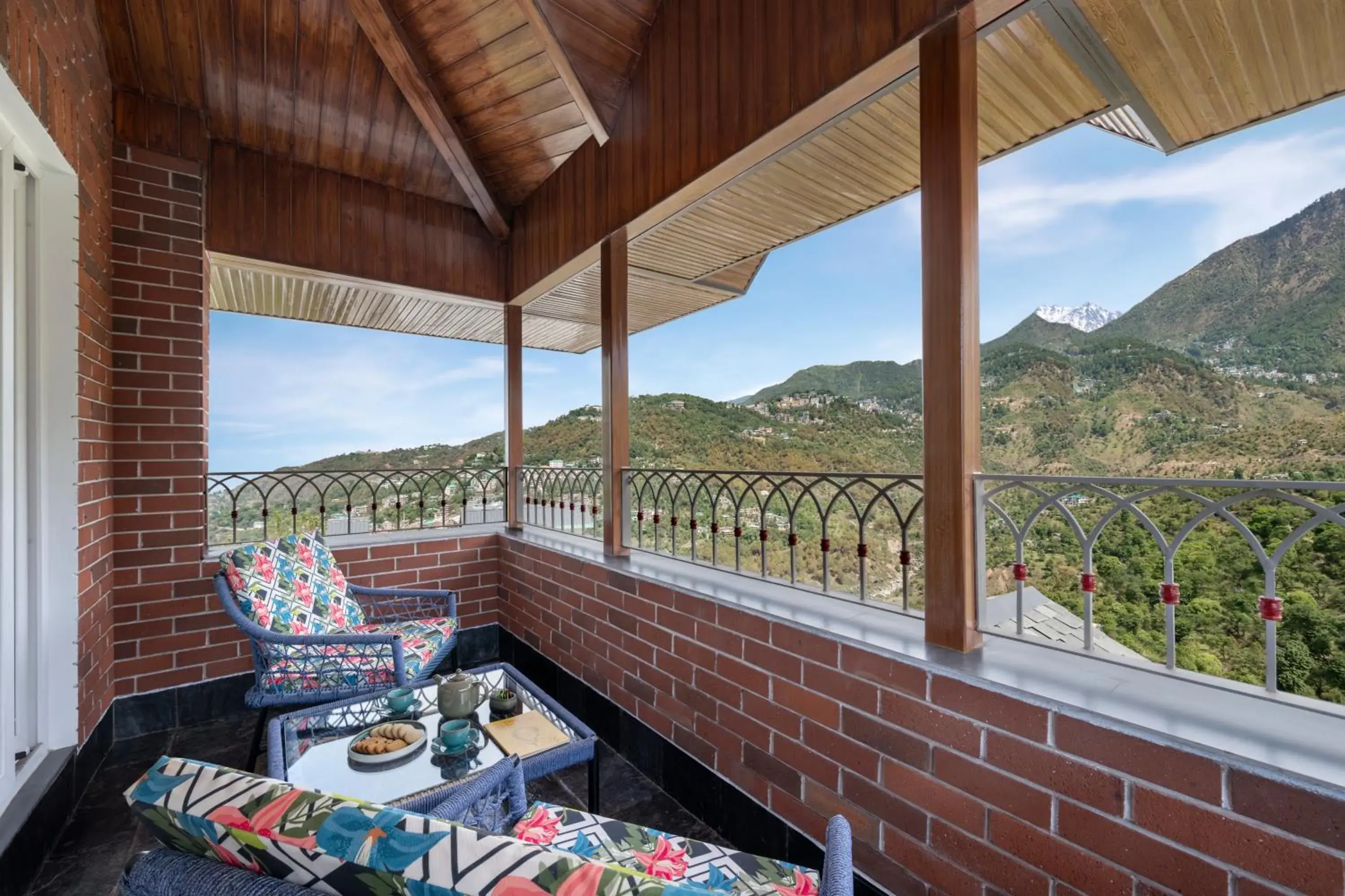Balcony/Terrace in juSTa Birding Resort & Spa - Best Dhauladhar View Resort Balcony/Terrace in juSTa Birding Resort & Spa - Best Dhauladhar View Resort