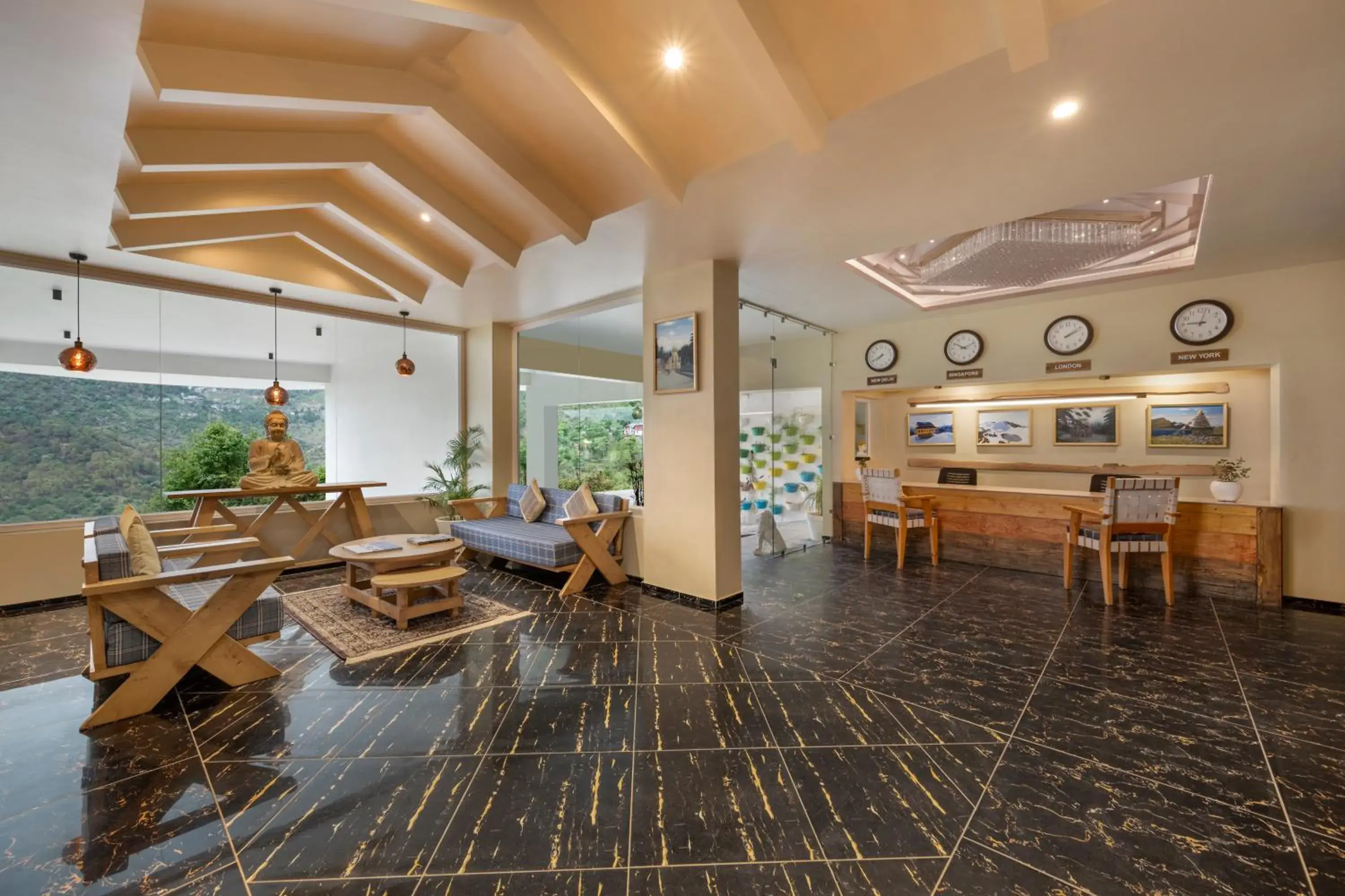 Lobby or reception in juSTa Birding Resort & Spa - Best Dhauladhar View Resort Lobby or reception in juSTa Birding Resort & Spa - Best Dhauladhar View Resort