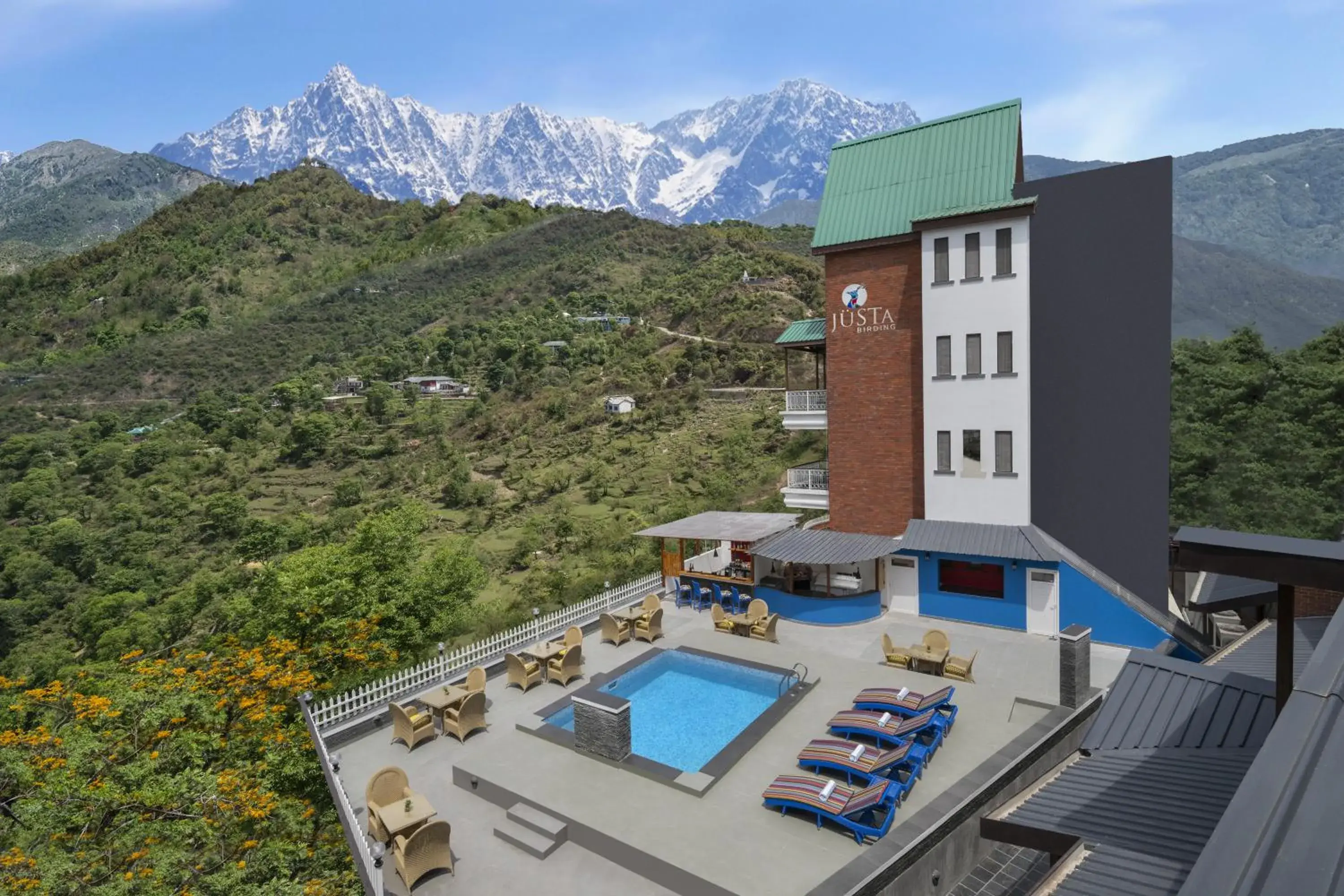 Property building in juSTa Birding Resort & Spa - Best Dhauladhar View Resort Property building in juSTa Birding Resort & Spa - Best Dhauladhar View Resort