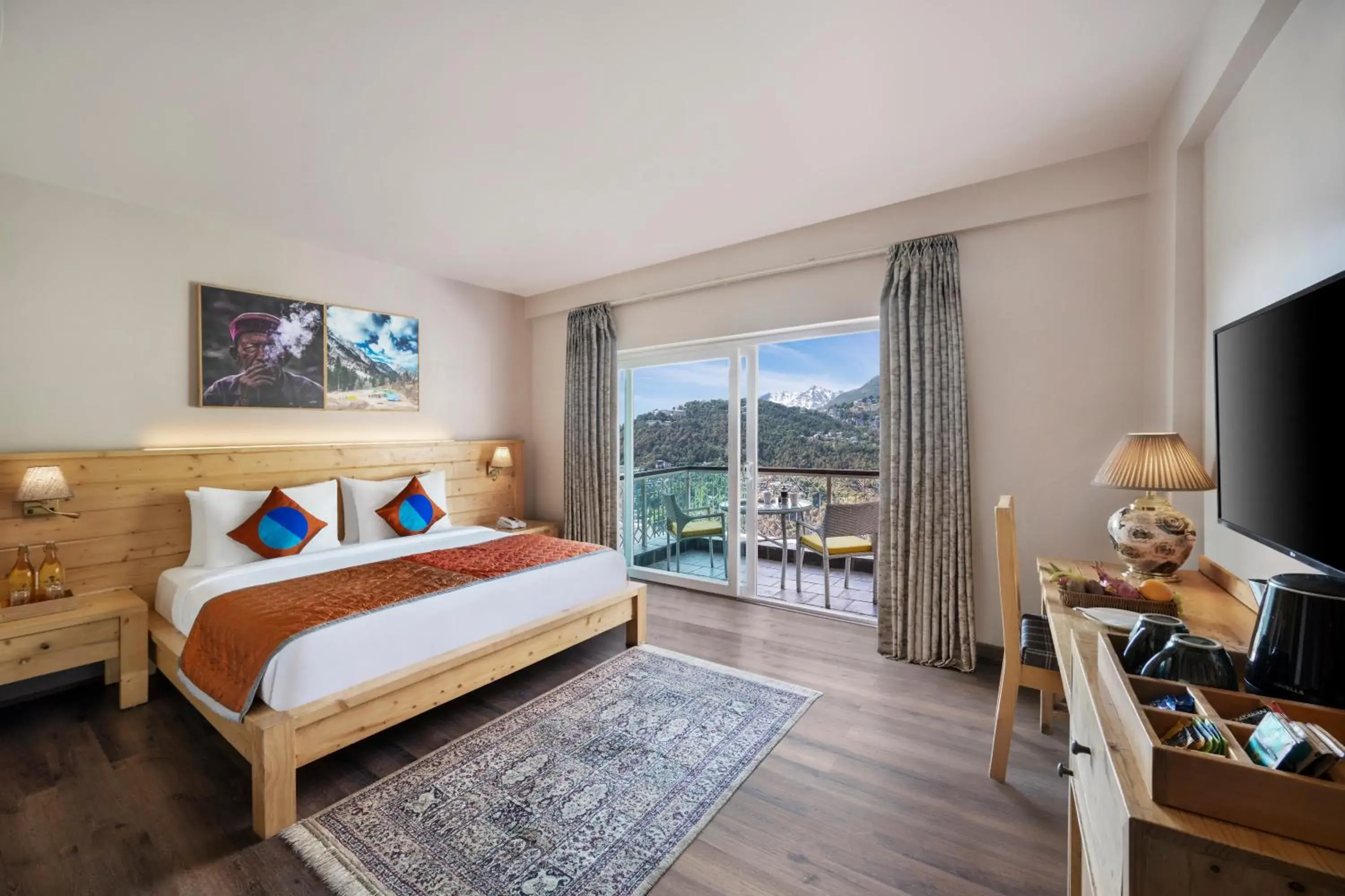 Guests, Bed in juSTa Birding Resort & Spa - Best Dhauladhar View Resort Guests, Bed in juSTa Birding Resort & Spa - Best Dhauladhar View Resort