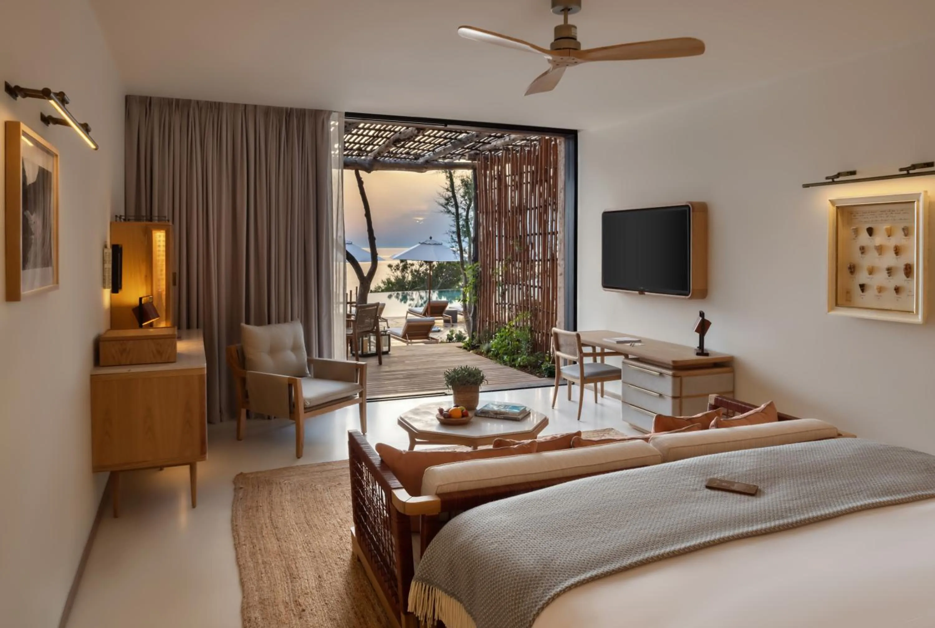 Bedroom, Bed in Six Senses Ibiza