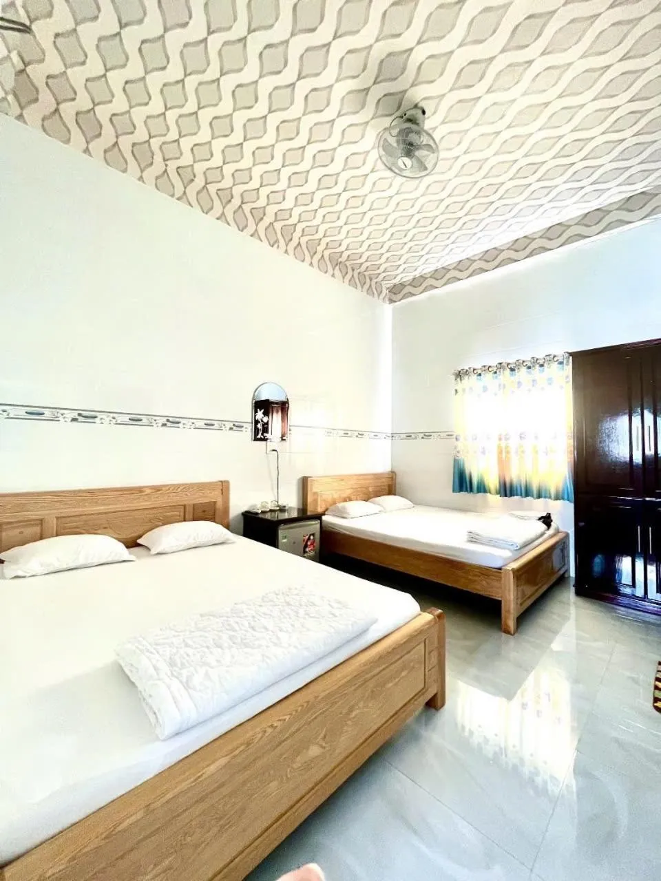 Bed in Thành Trinh hotel đảo Phú Quý