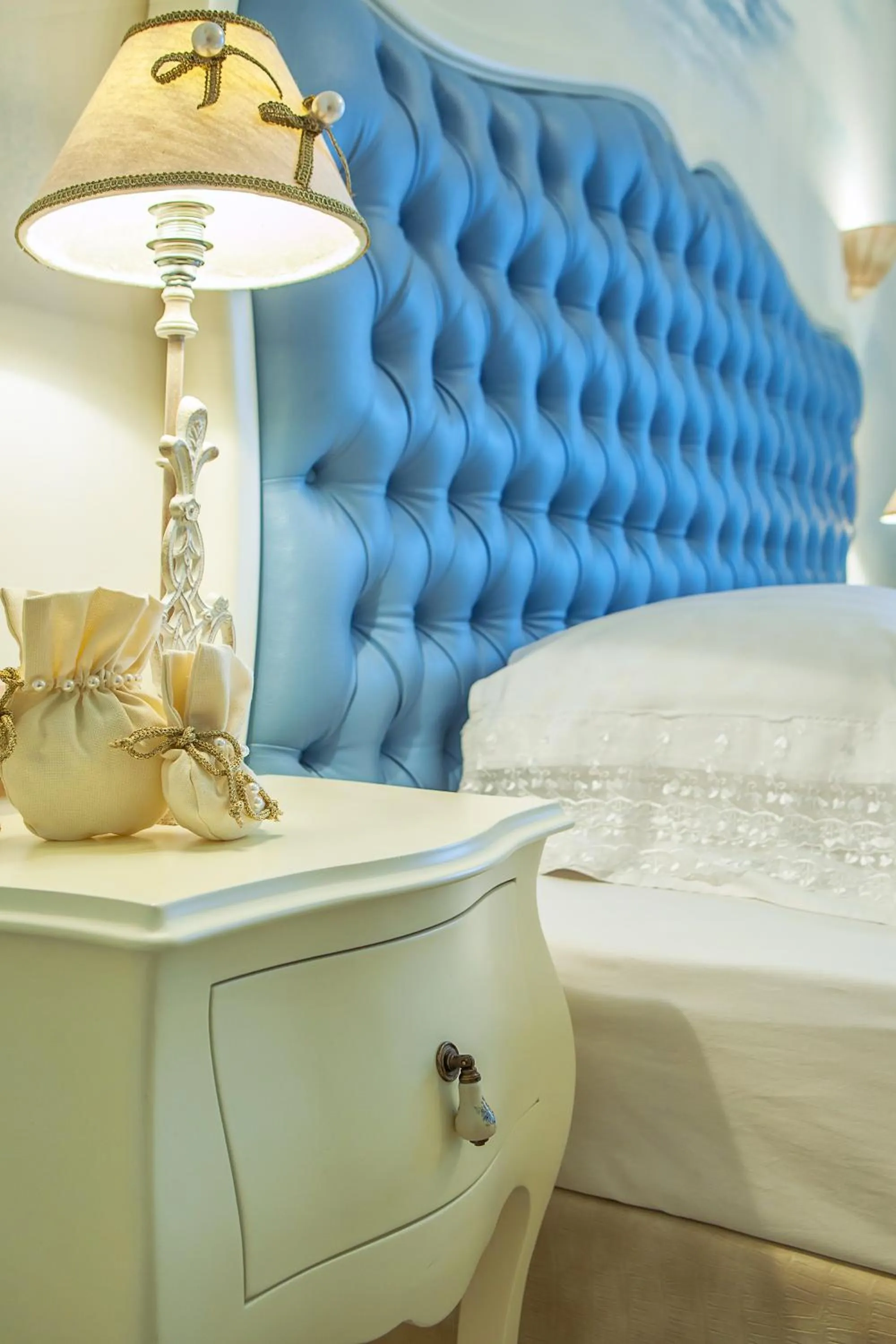 Decorative detail, Bed in Archontiko Kymis Boutique Hotel