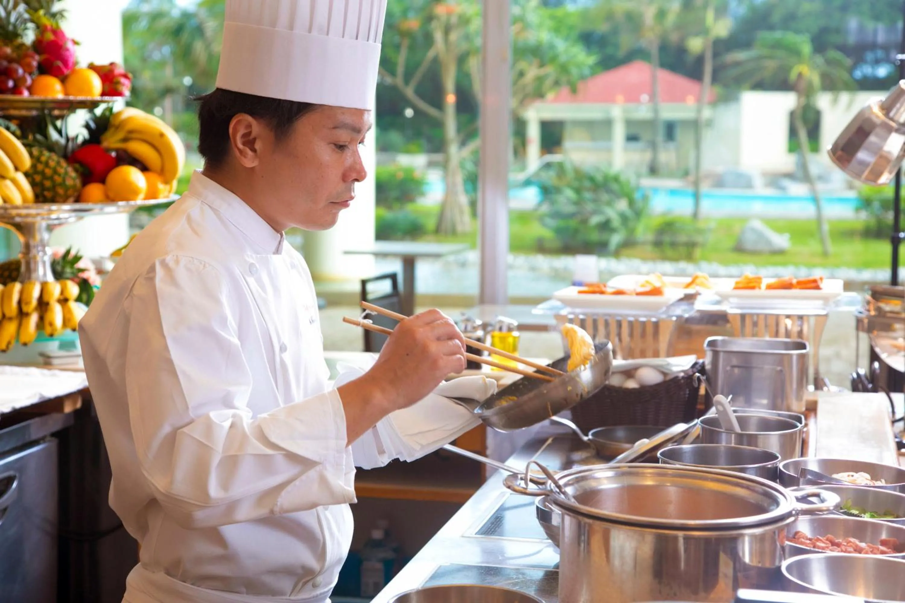 Buffet breakfast in Laguna Garden Hotel