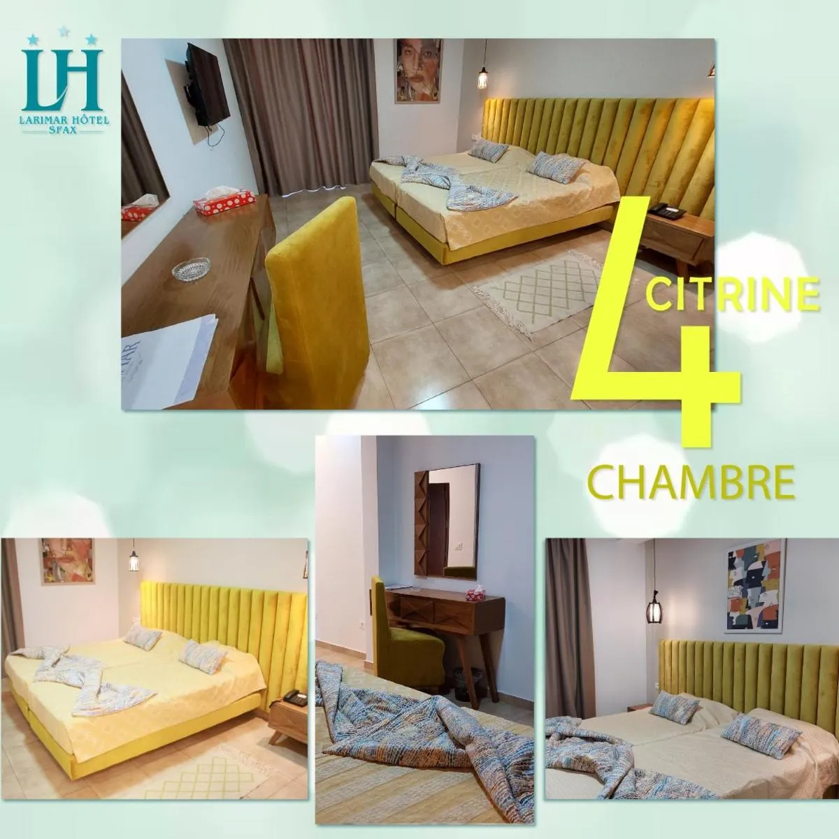 Bed in Larimar Hôtel Sfax