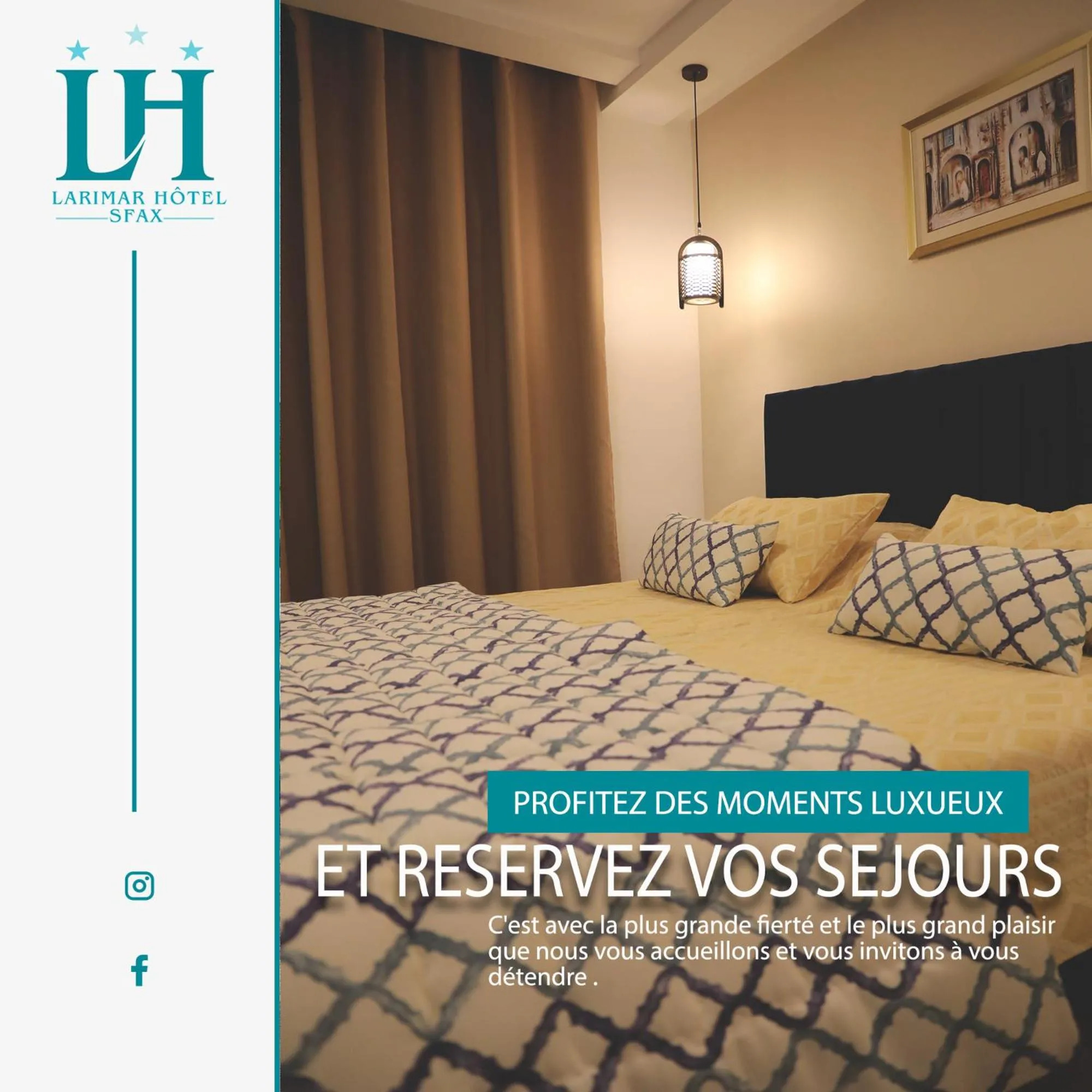 Bed in Larimar Hôtel Sfax