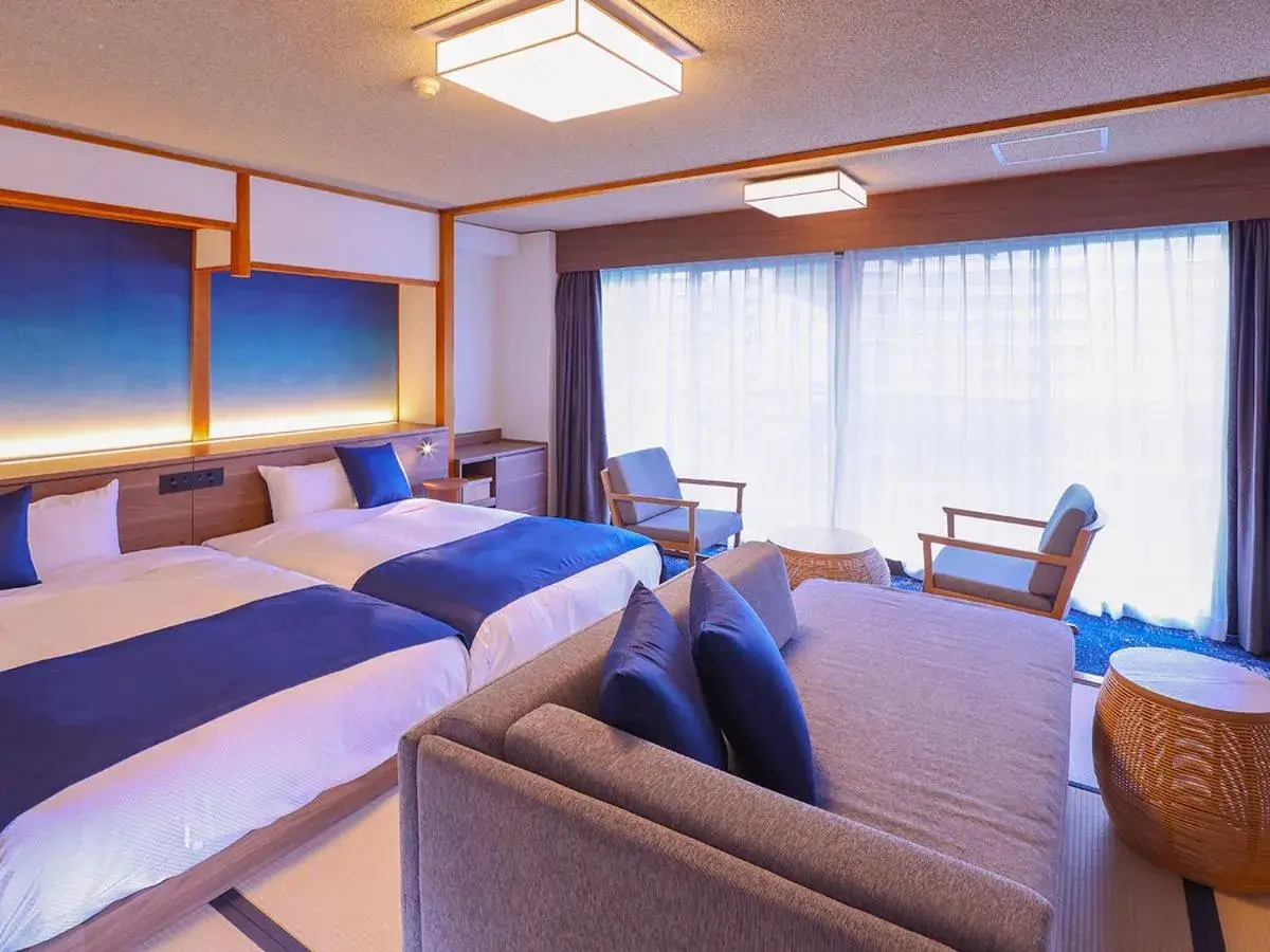 Bed in Ooedo Onsen Monogatari Premium Kinugawa Kanko Hotel Bed in Ooedo Onsen Monogatari Premium Kinugawa Kanko Hotel