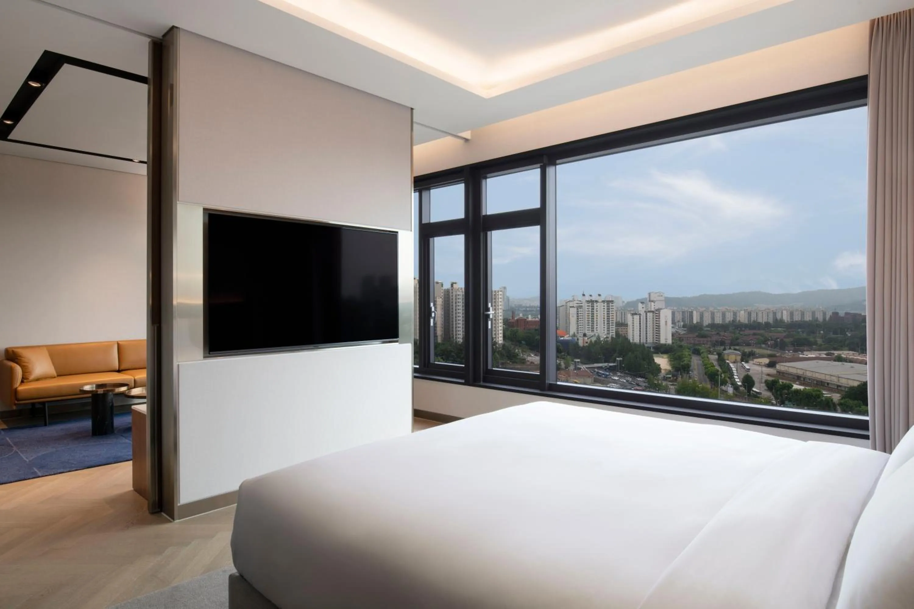 Decorative detail, Bed in Mondrian Seoul Itaewon