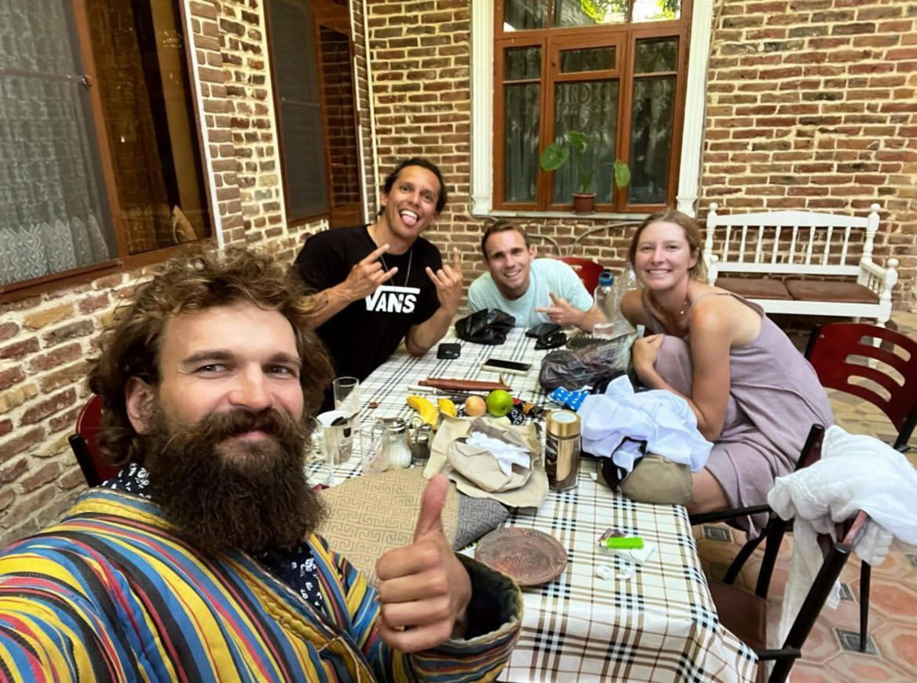 Inner courtyard view in Old Radio hostel