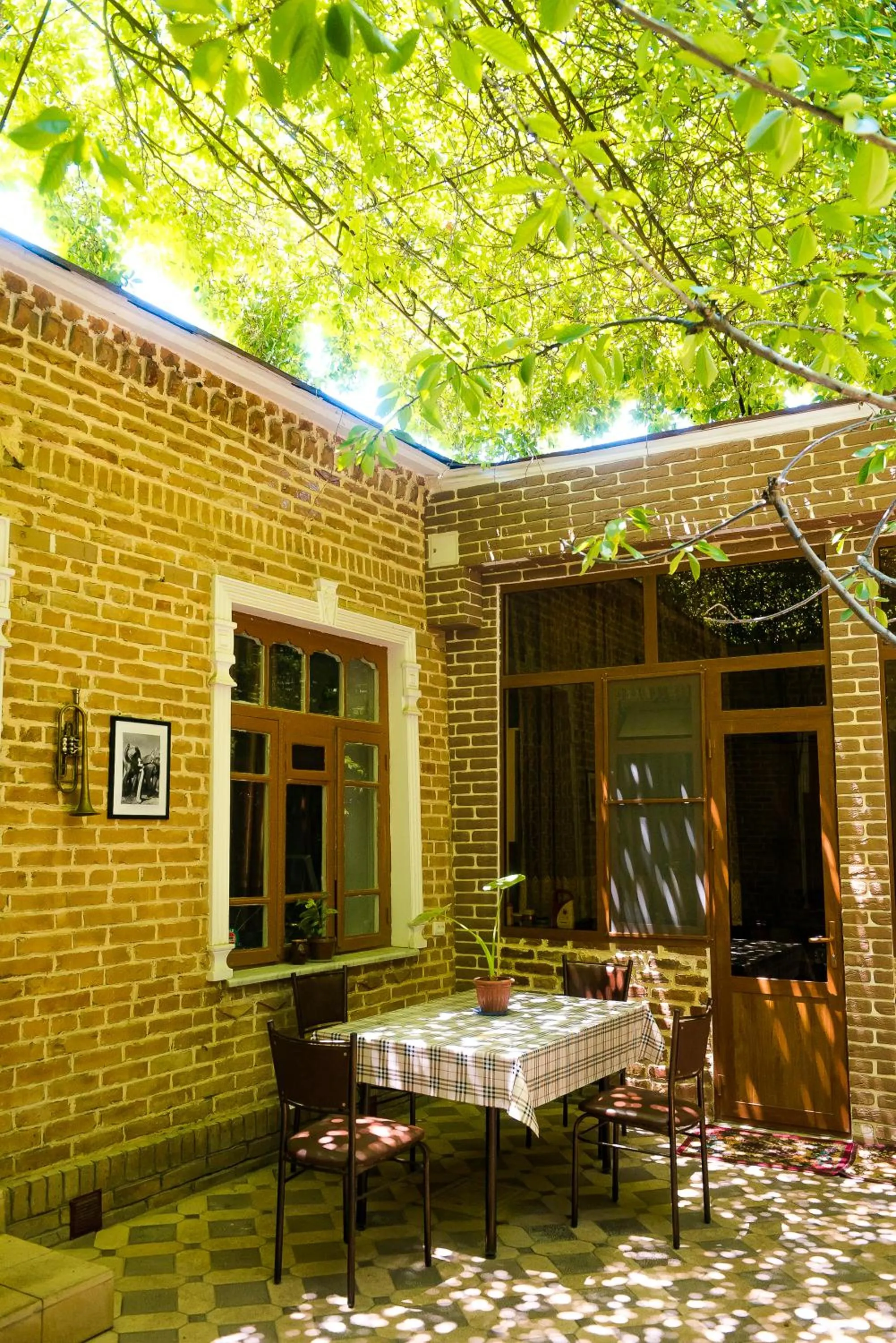 Inner courtyard view in Old Radio hostel